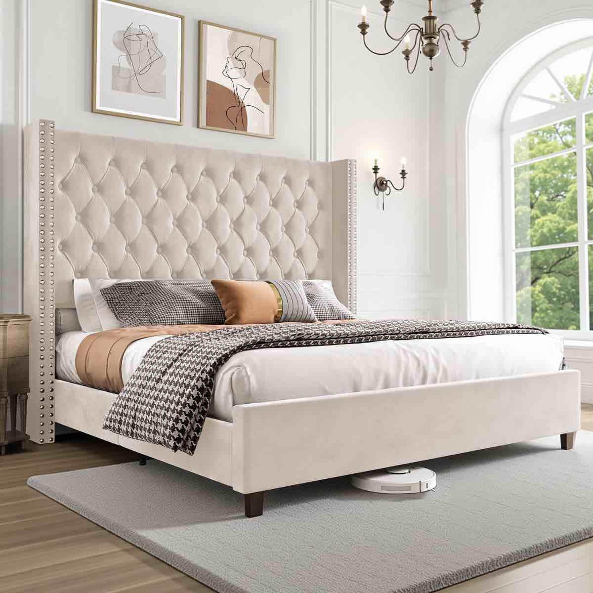Duluth Upholstered Wingback Bed