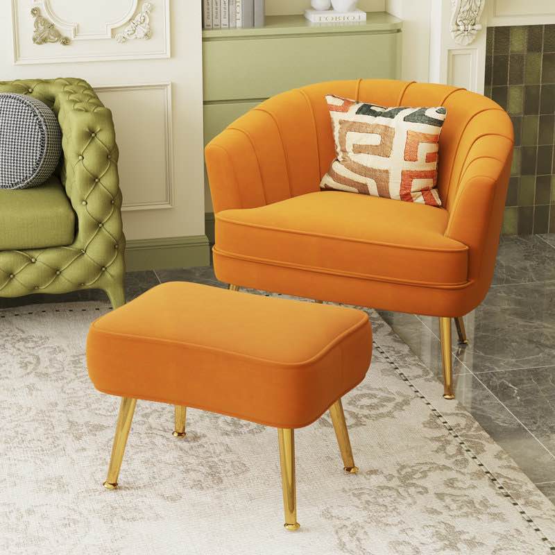 Latonia Upholstered Barrel Chair with Ottoman