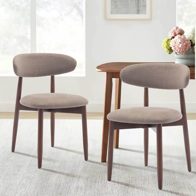 Upholstered Solid Wood Dining Chair Side Chair (Set of 2)