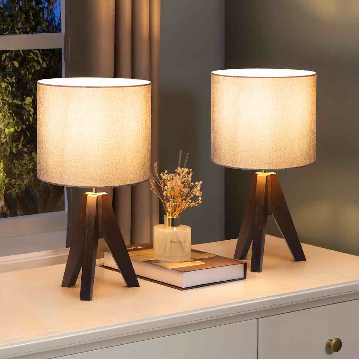 Brabazon Solid Wood Table Lamp (Set of 2)