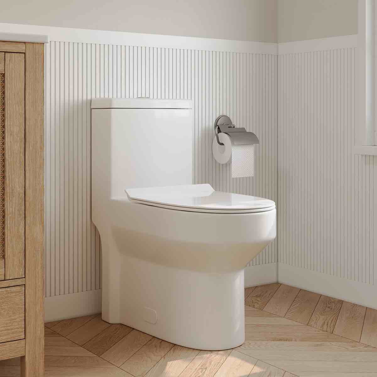 Compact ADA Toilet with High-Efficiency Dual Flush, Comfort Height with Upgraded Ultra-Thin Tank And Lid(Seat Included) DV-1F52812Pro