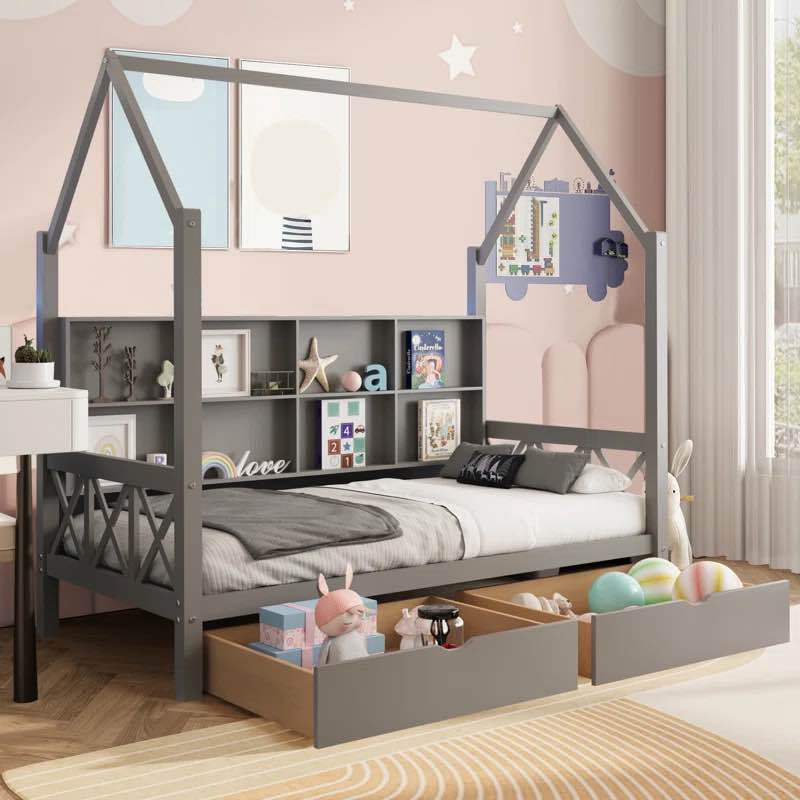 Allurine Children's Bed with Drawers By Harper Orchard