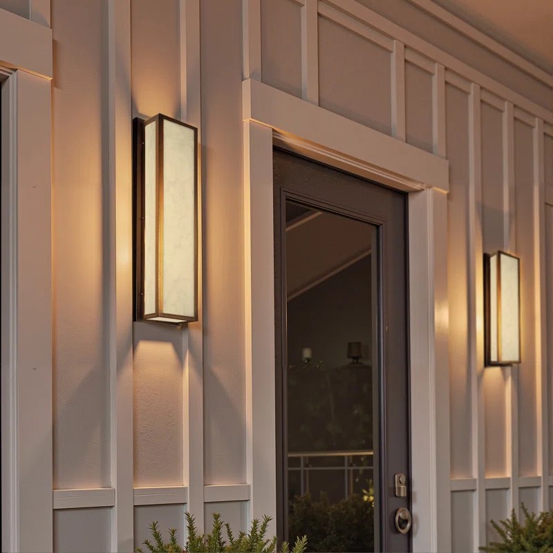 25in Rectangle Led Wall Light Outdoor Sconces Wall Mounted (Set of 2) By Ivy Bronx