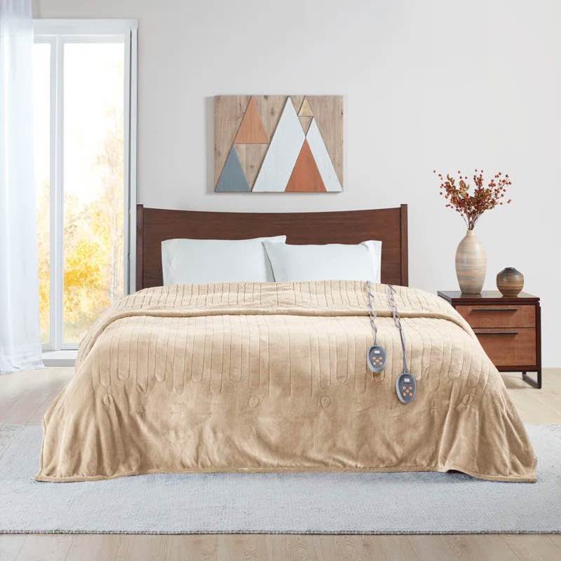 Heated Microlight to Berber Oversized Ultra-Soft Electric Blanket By Beautyrest