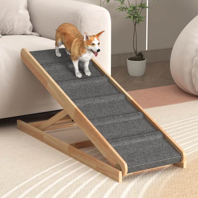 Multi-Use Pet Ramp: Non-Slip & Foldable – 4 Adjustable Heights, 200 Lb Capacity With Leather Handle By Archie & Oscar™