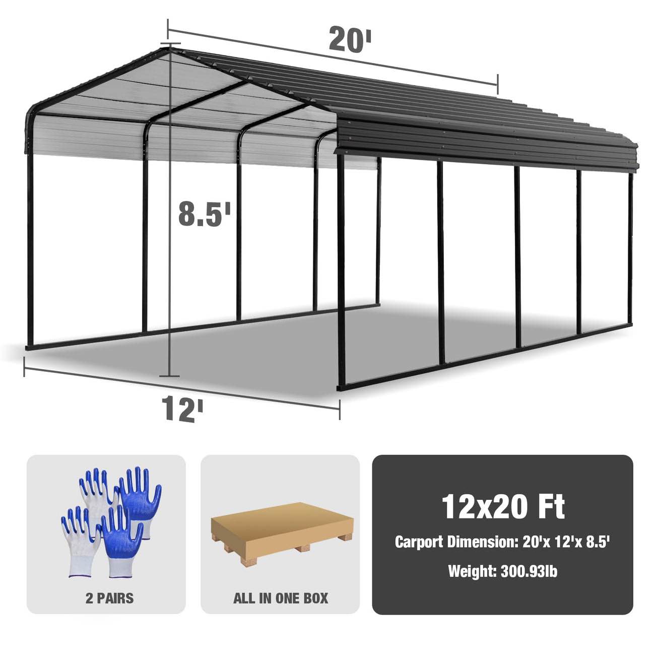 BIG RED Metal Carport