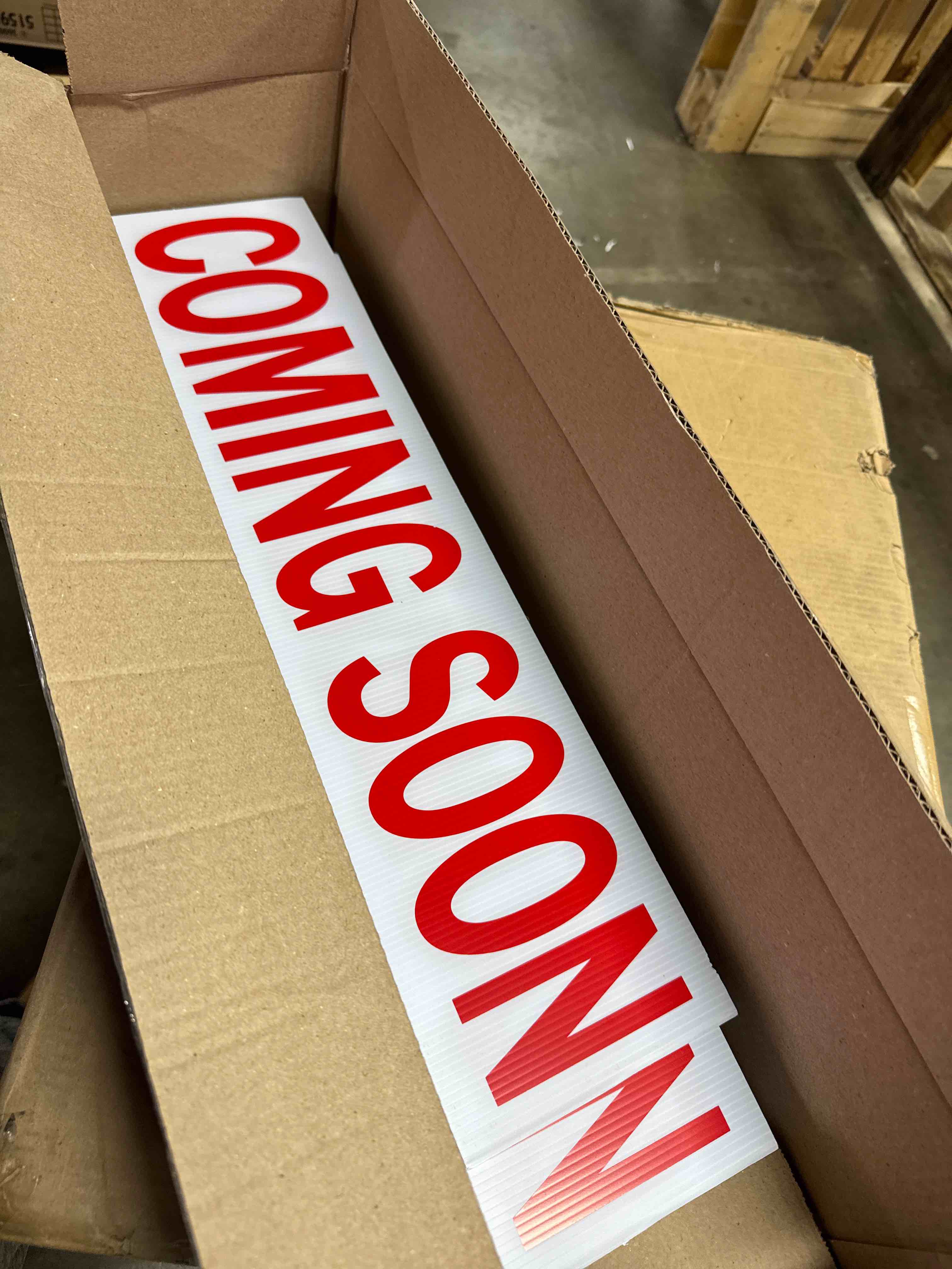 Condition photo showing New/Like New for Juexica 12 Pcs Real Estate Rider Signs 24 x 6 Inch Coming Soon, for Sale, Pending, Sold Waterproof Signs Rider Real Estate with Different Messages(Red with White)