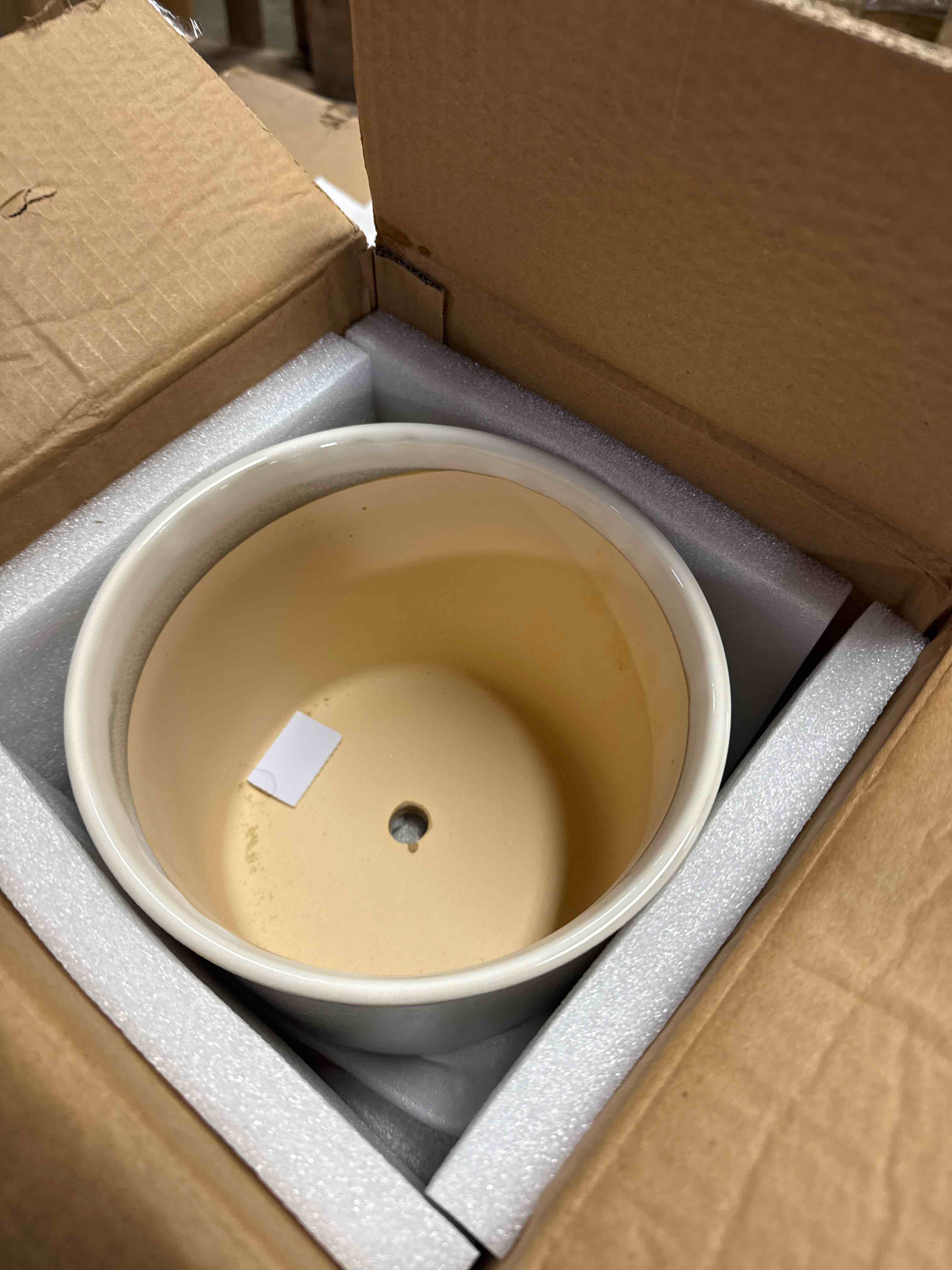 Condition photo showing New/Like New for 8 Inch Plant Pot: Ceramic Planter with Drainage Hole & Saucer - Cylinder Round Flowerpot for Indoor & Outdoor Plants - with Separate Tray for Home & Office - Retro Style, Grey Retro Style, Grey 8 inch