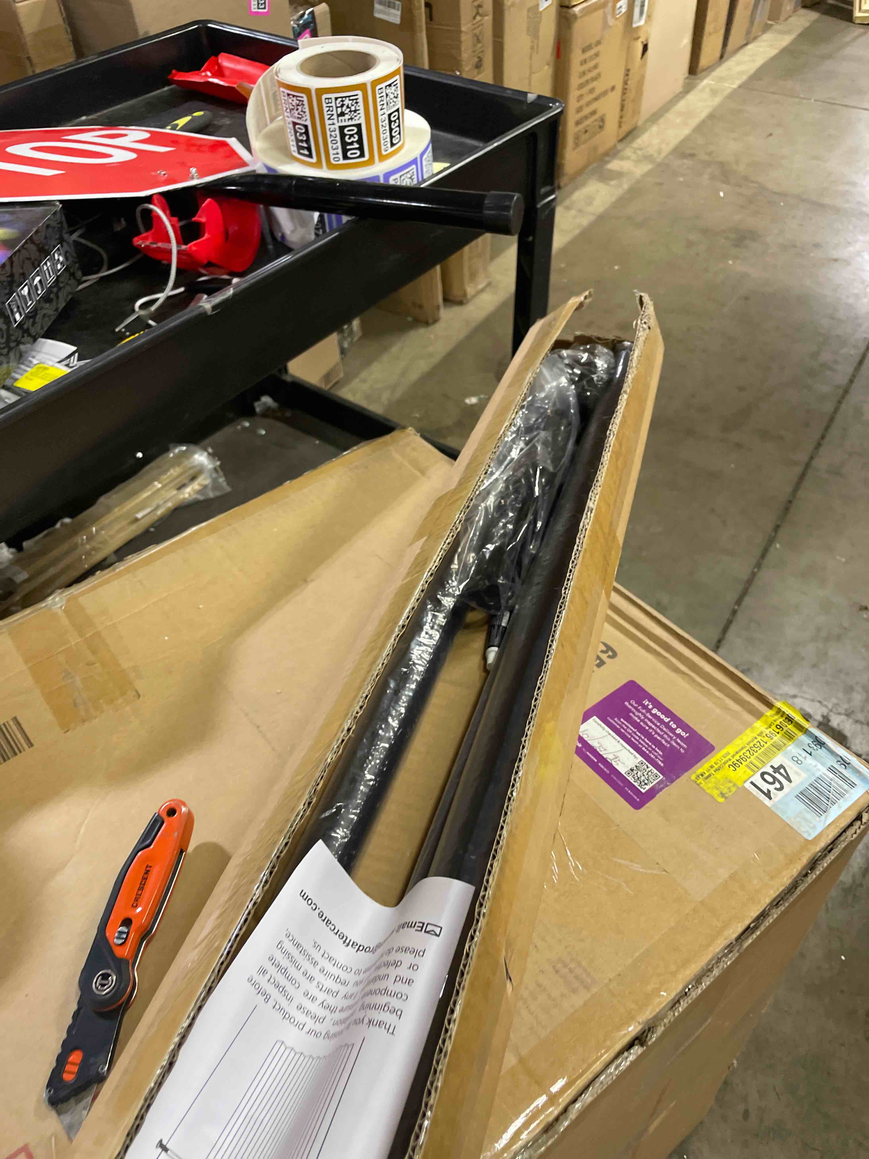 Condition photo showing New/Like New for Extra Long Tension Curtain Rod 51-148 In, Heavy Duty Outdoor Curtain Rod for Patio, Shower Curtain Rod No Drilling for Bathroom Window,Adjustable Spring Curtain Pole for Closet Never Rust Black 51-148 Inches Black