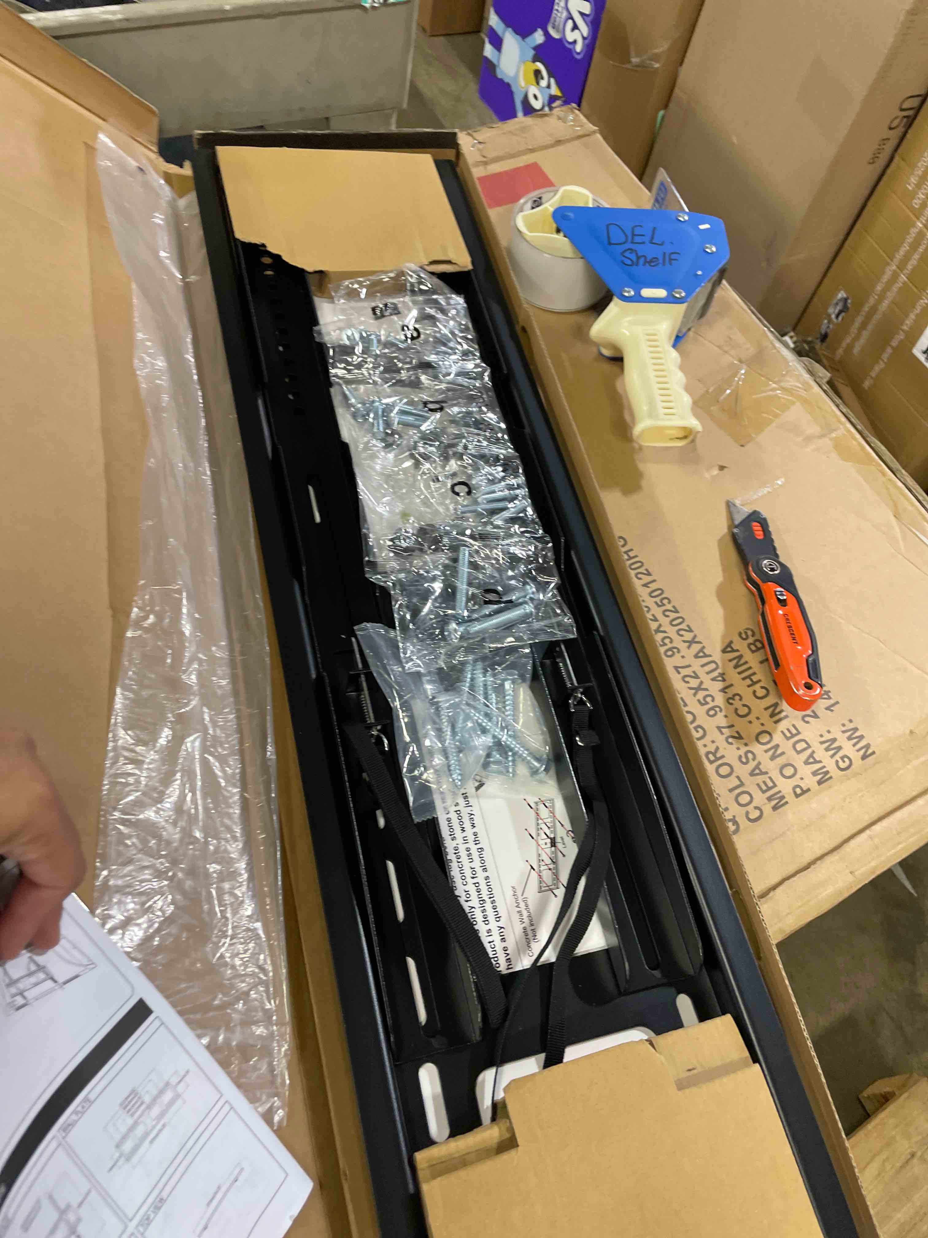 Condition photo showing New/Like New for Heavy Duty TV Wall Mount for 55-100 inch Large TVs up to 200 LBS & 800x600 mm Vesa, Ultra Slim Fixed TV Mount, Low-Profile TVS Bracket, 16" 24" 32" Wood Stud, Fit Most 65+ 75+ 85 86 90 98 100 TVs