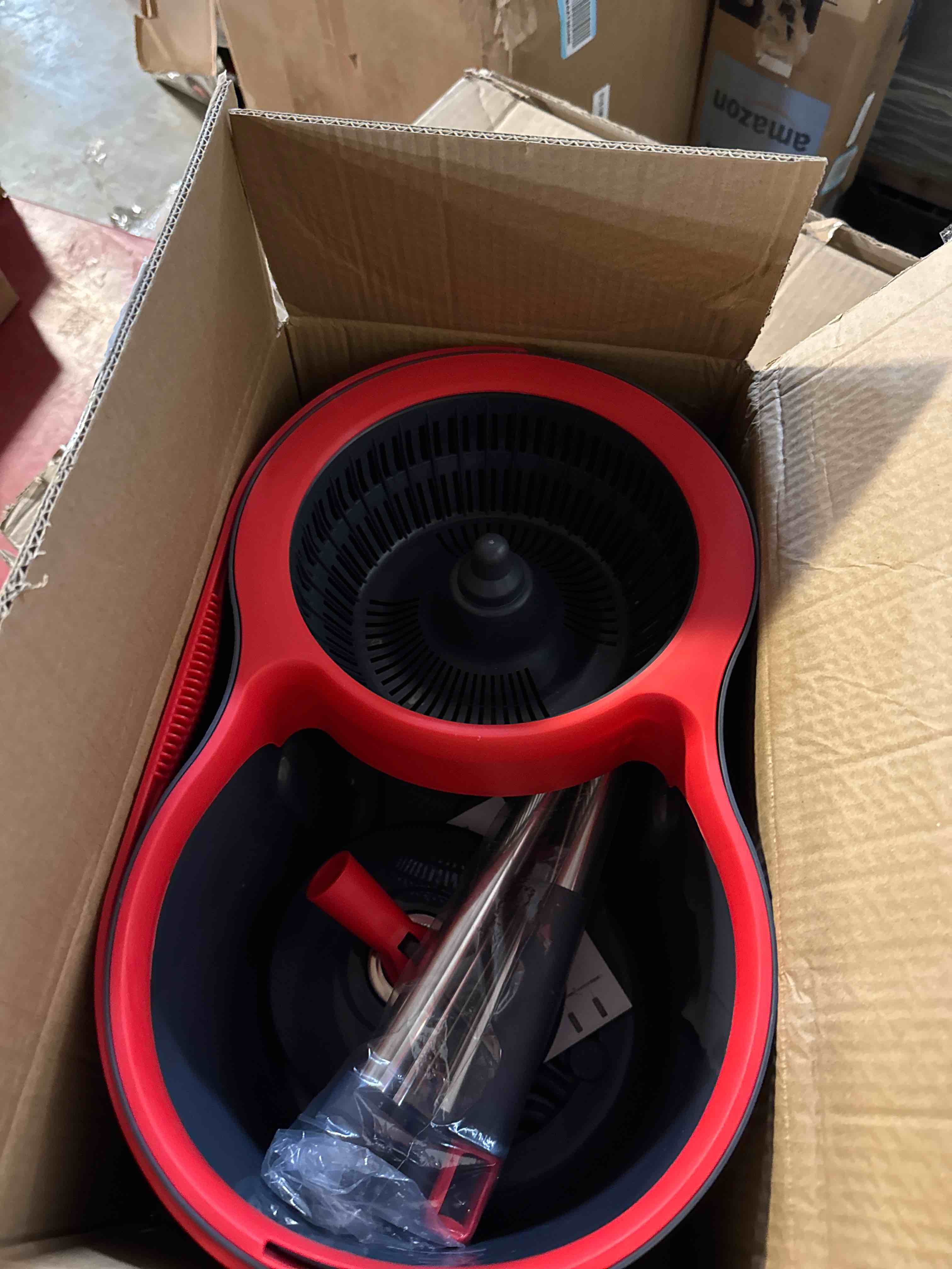 Condition photo showing Good Condition for 360° Spin Mop and Bucket Set Cleaning System,Mop and Bucket with Wringer Set for Home,Wet Dust Mop for Floor Cleaning with 4 Mop Heads