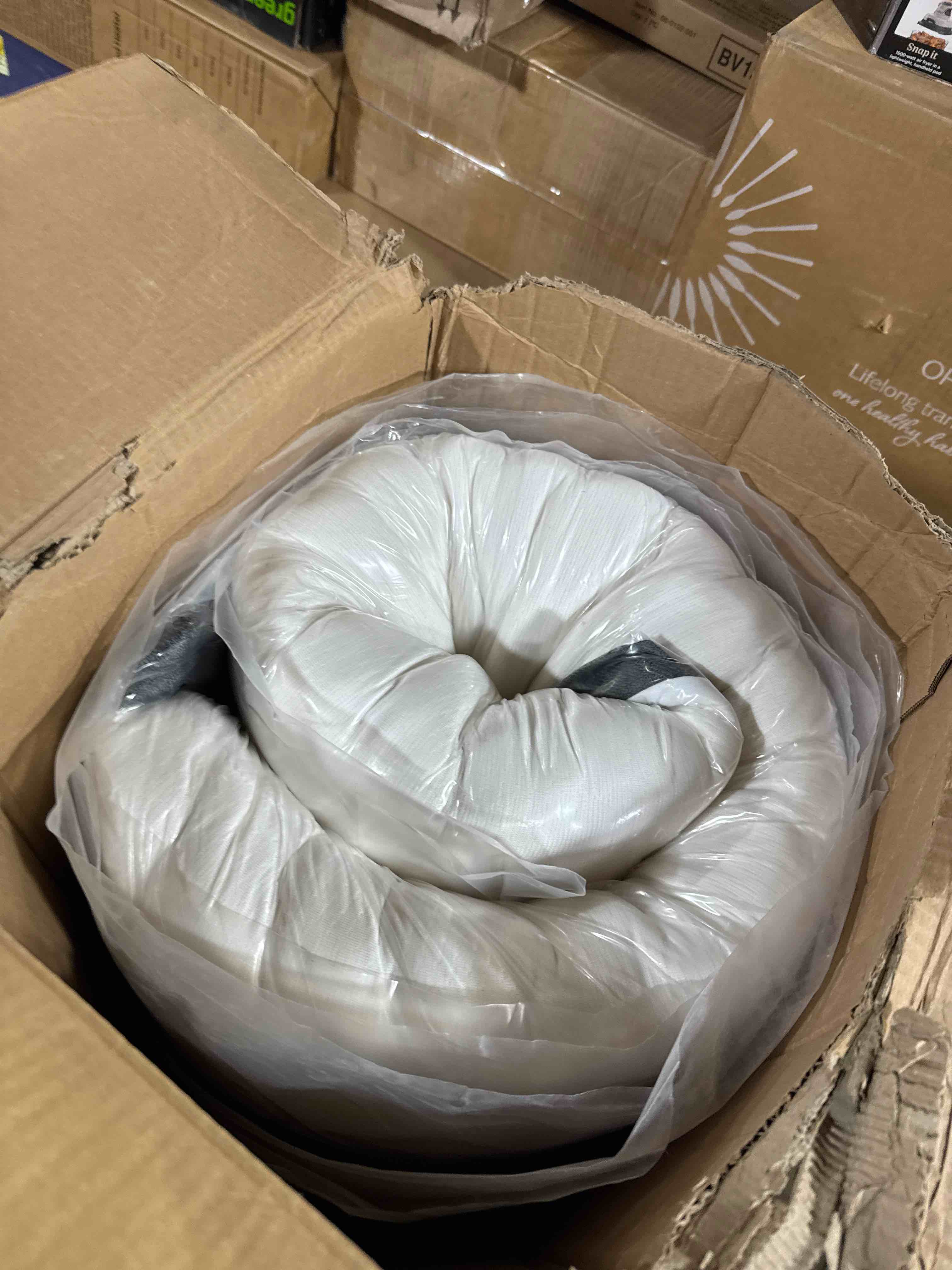 Condition photo showing New/Like New for NapQueen 8 Inch Innerspring Full Size Medium Firm Memory Foam Mattress, Bed in a Box White 8 Inch Full White