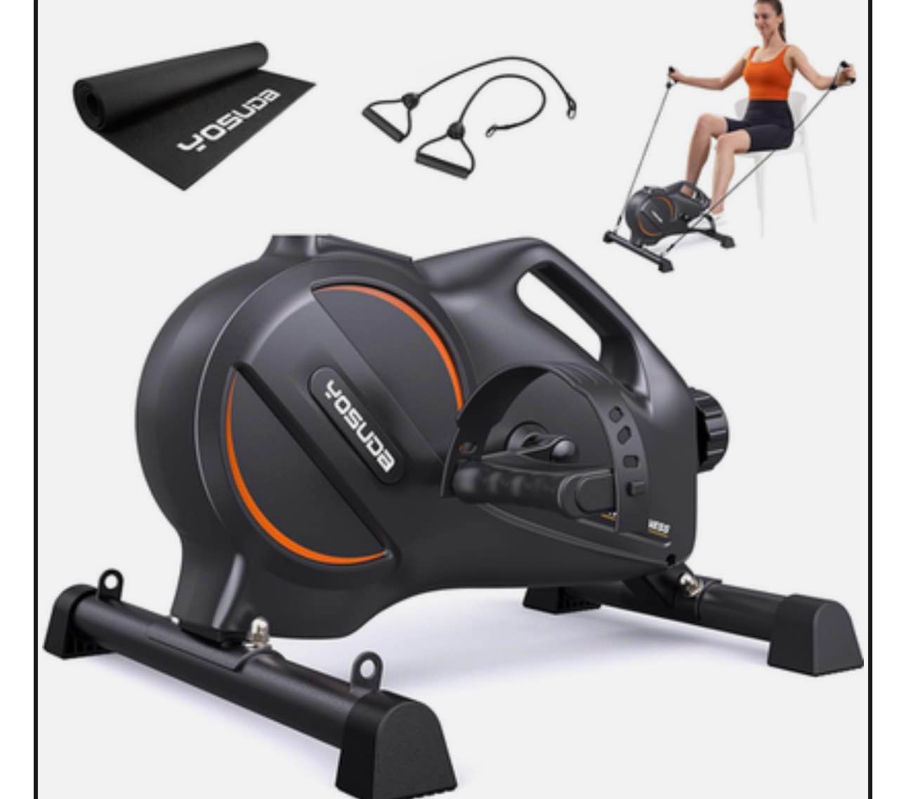 yosuda under desk bike pedal exerciser - magnetic mini exercise bike for arm/leg ( slightly used)