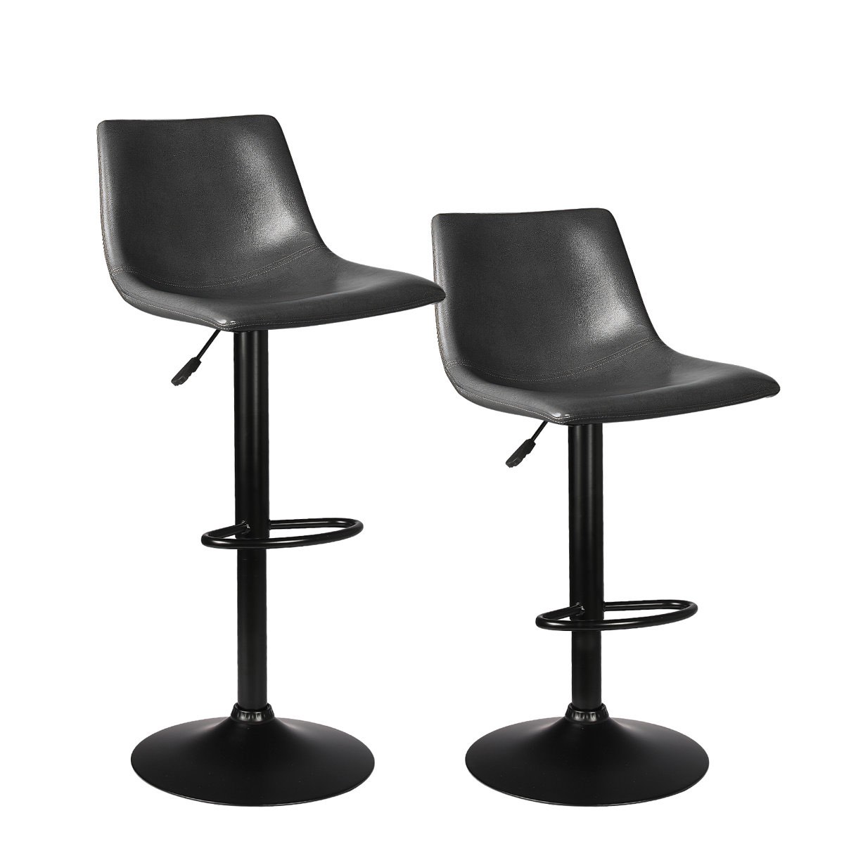 Condition photo showing New/Like New for Halima Swivel Upholstered Adjustable Height Counter Stool with Metal Frame (Set of 2)