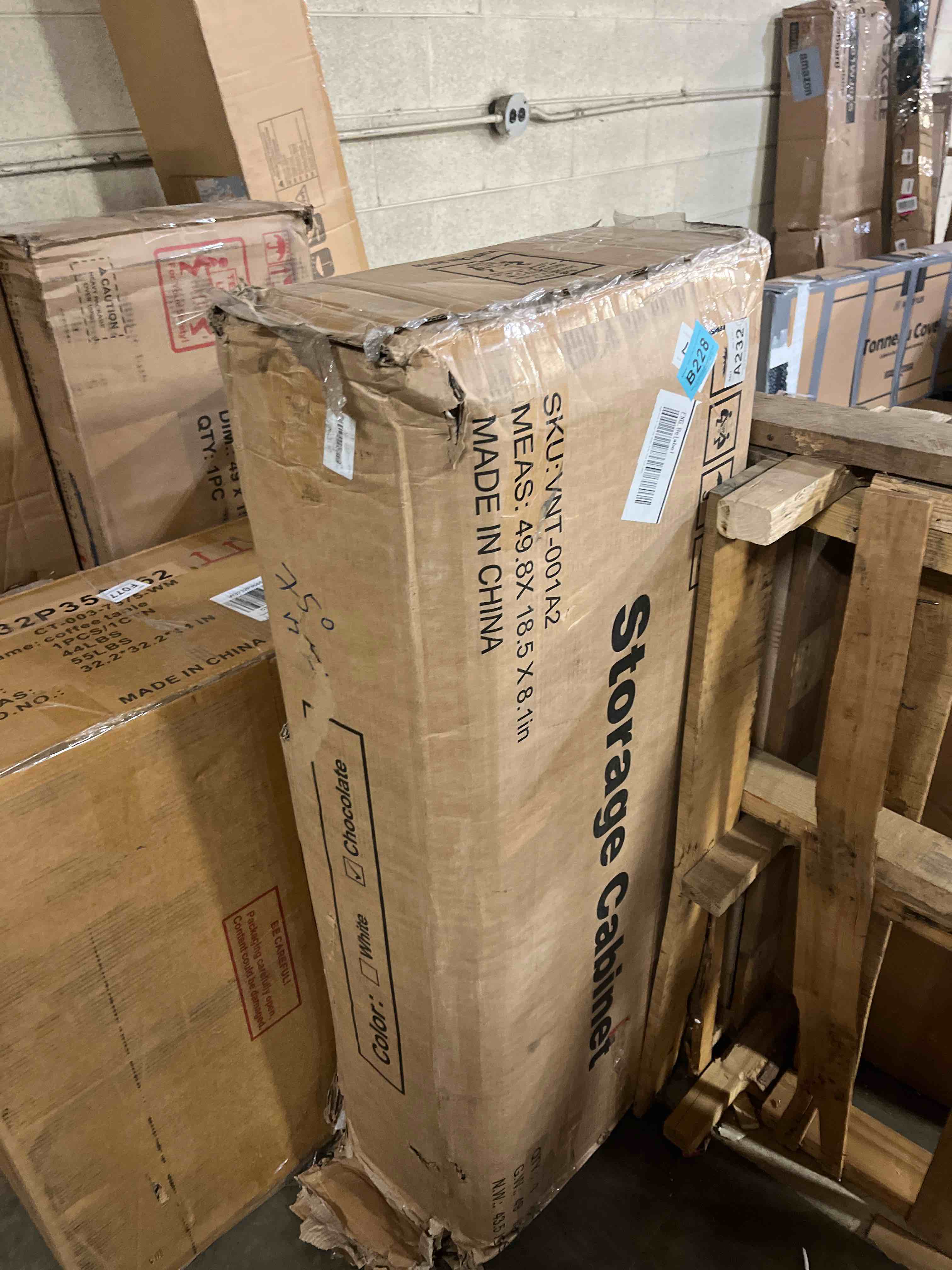 Condition photo showing Good Condition for Dark Chocolate 5 Drawer Dresser, Wood Chest of Drawers for Bedroom, Modern Storage Cabinet Organizer with Handle for Living Room, Closet, Hallway
