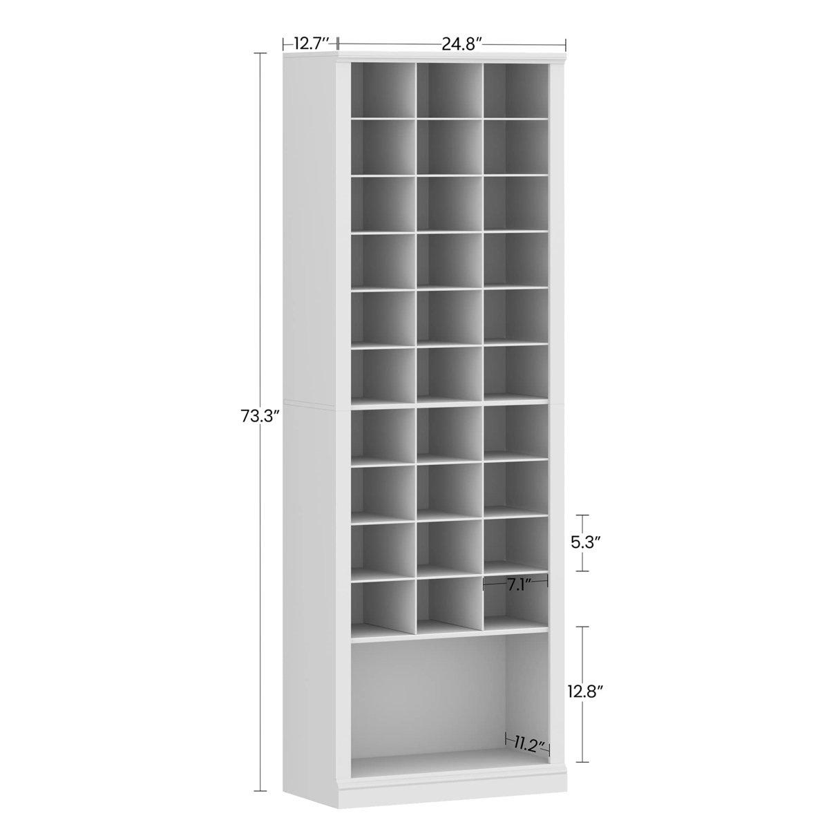 Condition photo showing Good Condition for 11-Tier Shoe Storage Cabinet, Free Standing Closet Organizers and Storage with 31 Open Cubbie, Space Saving Shoe Rack for Entryway, Bedroom,White