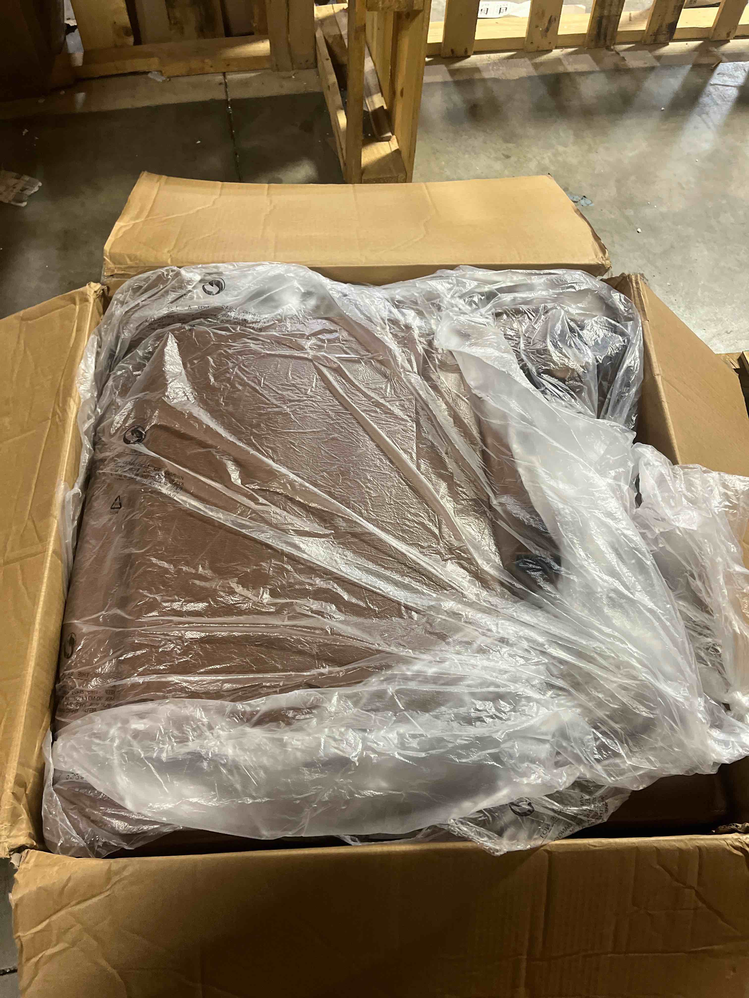 Condition photo showing Good Condition for COLAMY Push Back Recliner Chair, Upholstered Leather Recliner with Footrest 118-150 Degree Adjustable, Comfy Modern Wingback Recliner for Living Room, Bedroom,Small Spaces,Cocoa