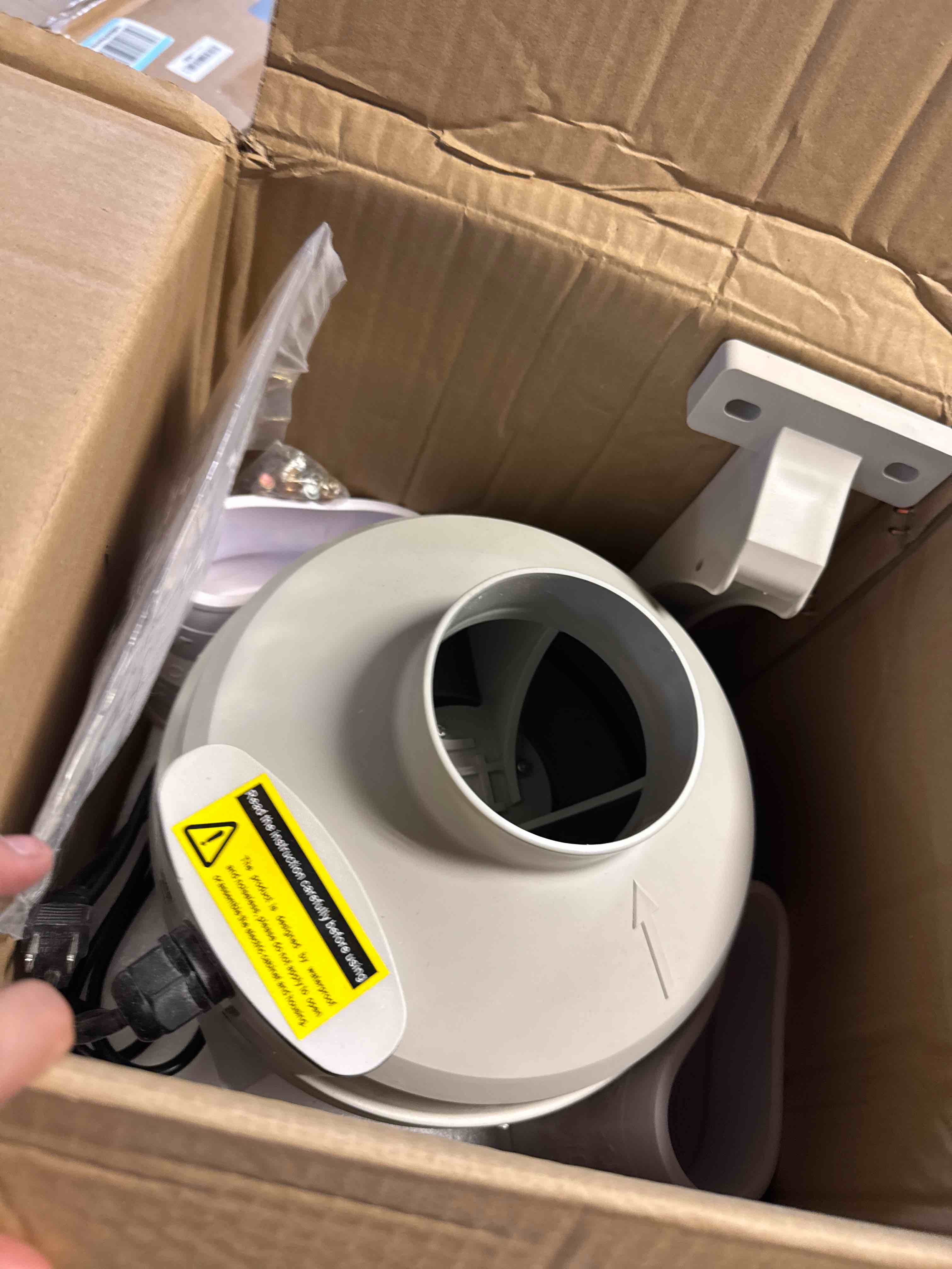 Condition photo showing Good Condition for 166CFM Radon Fan Ultra Quiet - Radon Mitigation System Kit Inline Duct Fan(4 inch x 3 inch), IP67 Waterproof Exhaust Ventilation fan for Indoor Outdoor, Energy Efficient