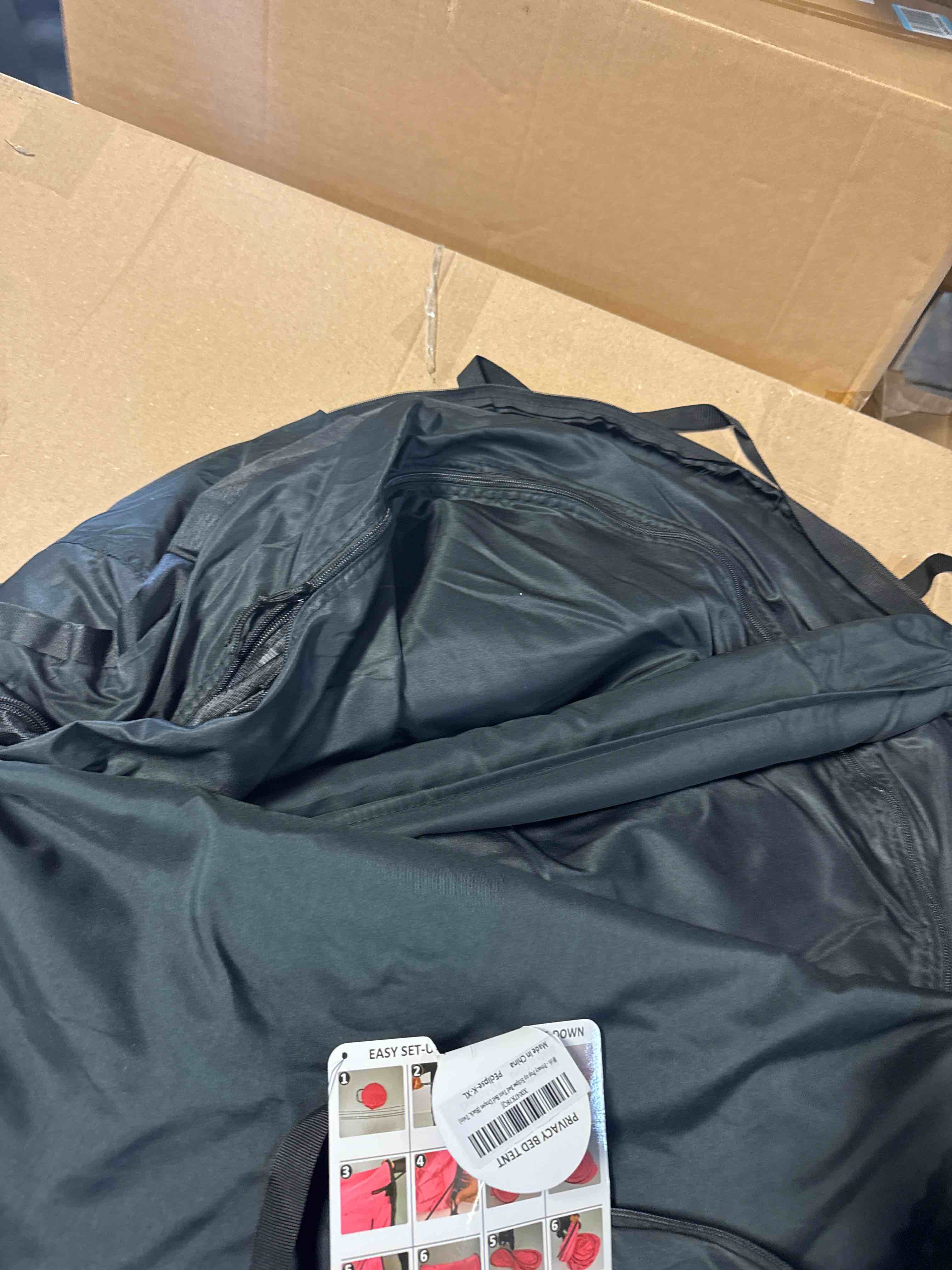 Condition photo showing New/Like New for Privacy Pop up Eclipse Bed Tent Bed Drapes (Black, Twin) Black 41"W x 79"L (Pack of 1)