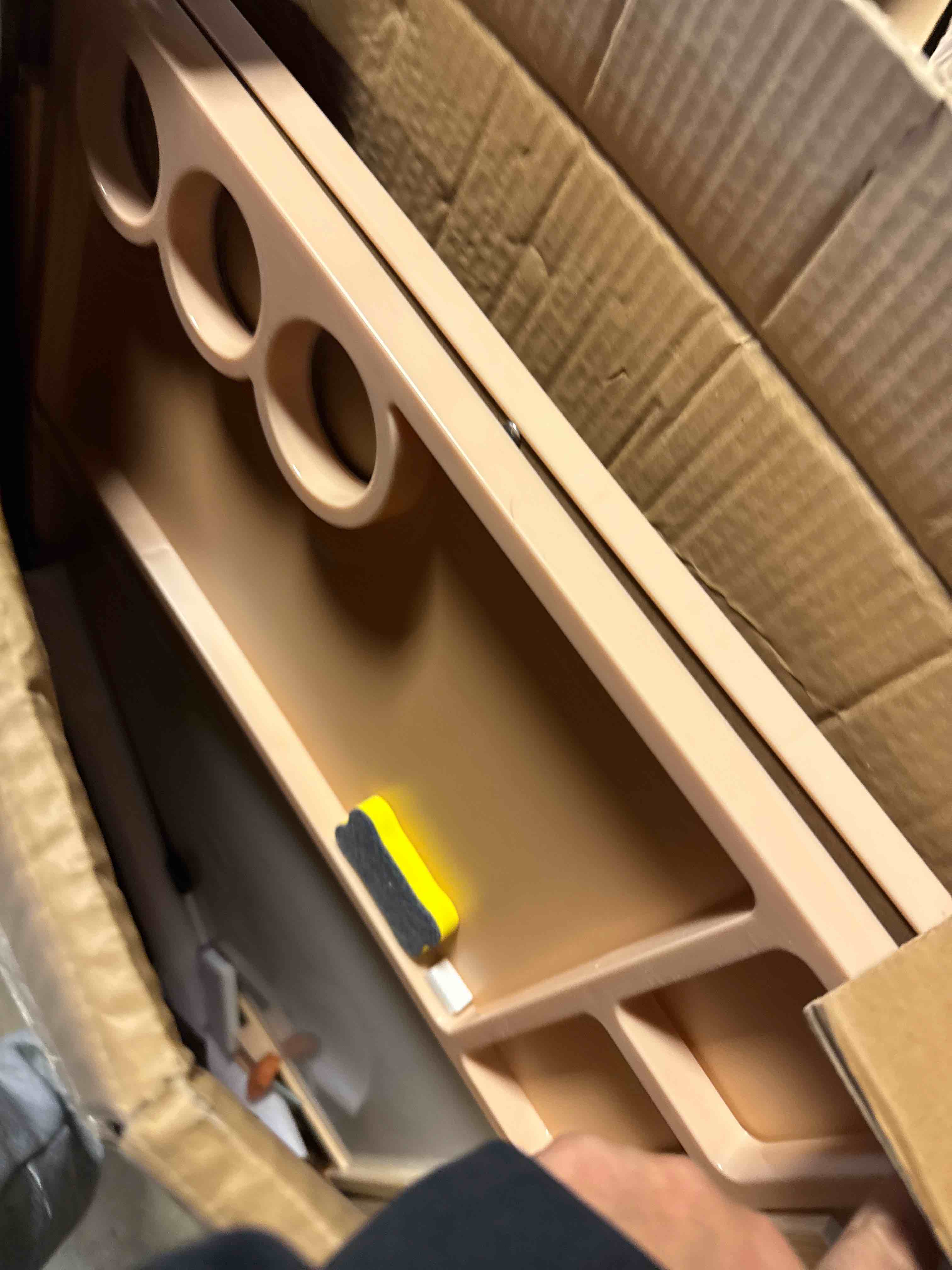 Condition photo showing Good Condition for Tiny Land Easel for Kids, Double-Sided Magnetic Easel, Adjustable Wooden Kids Art Easel with Paper Roll, Learning-Toy for 3,4,5,6,7,8 Years Old Boy & Girls