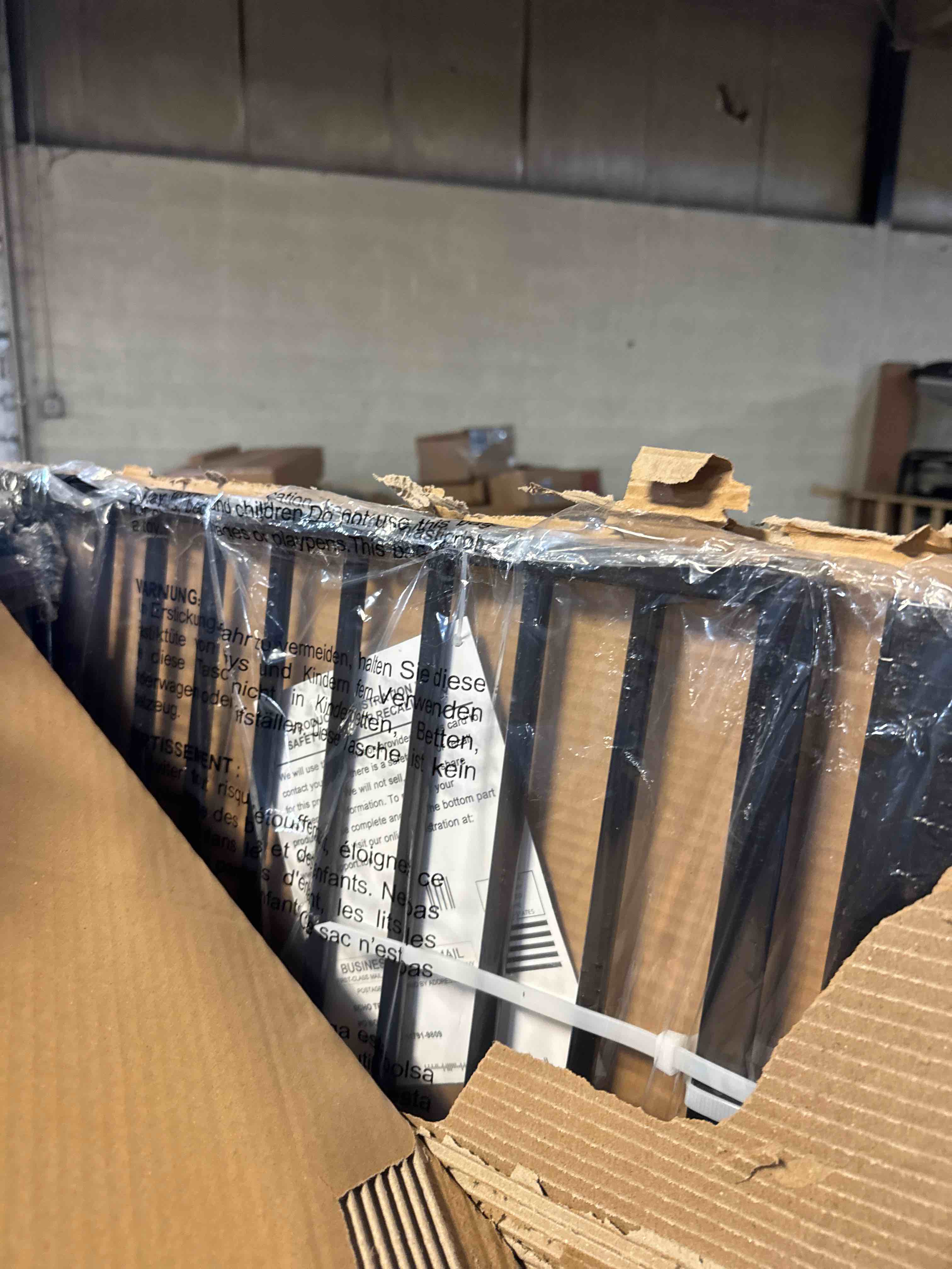 Condition photo showing New/Like New for 57" Extra Tall Pet Gate for Cats Dogs-29.5"-38.5" Extra Wide Cat Gate for Doorways and Stairs-1.37" Ultra Narrow Spacing Pressure Mounted Dog Gate with One-Handed Operation(29.5"-38.5") 29.5"-38.5" Black