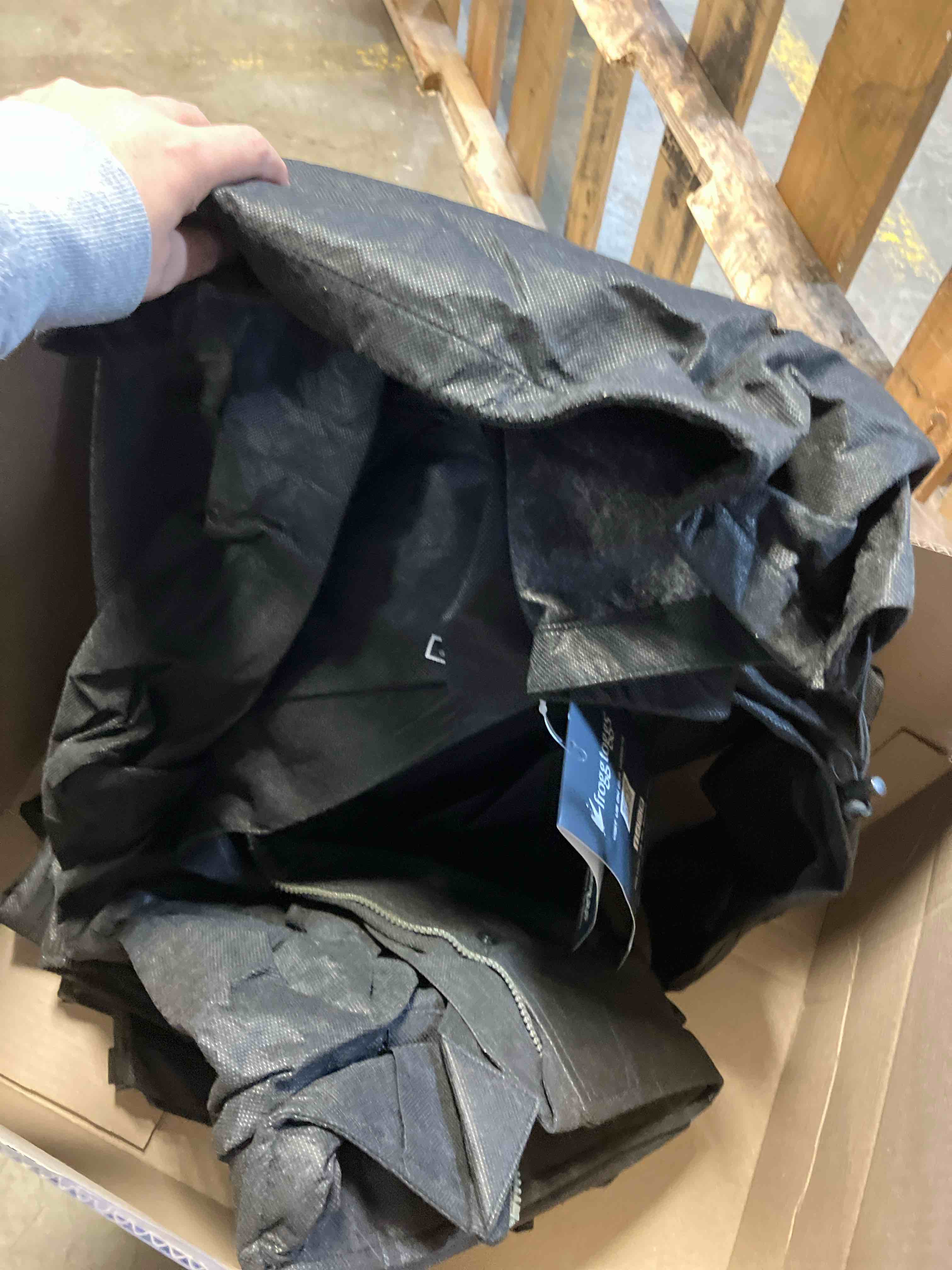 Condition photo showing New/Like New for FROGG TOGGS Men's Classic All-Sport 3-Layer Waterproof Breathable Rain Suit Black/Black XX-Large