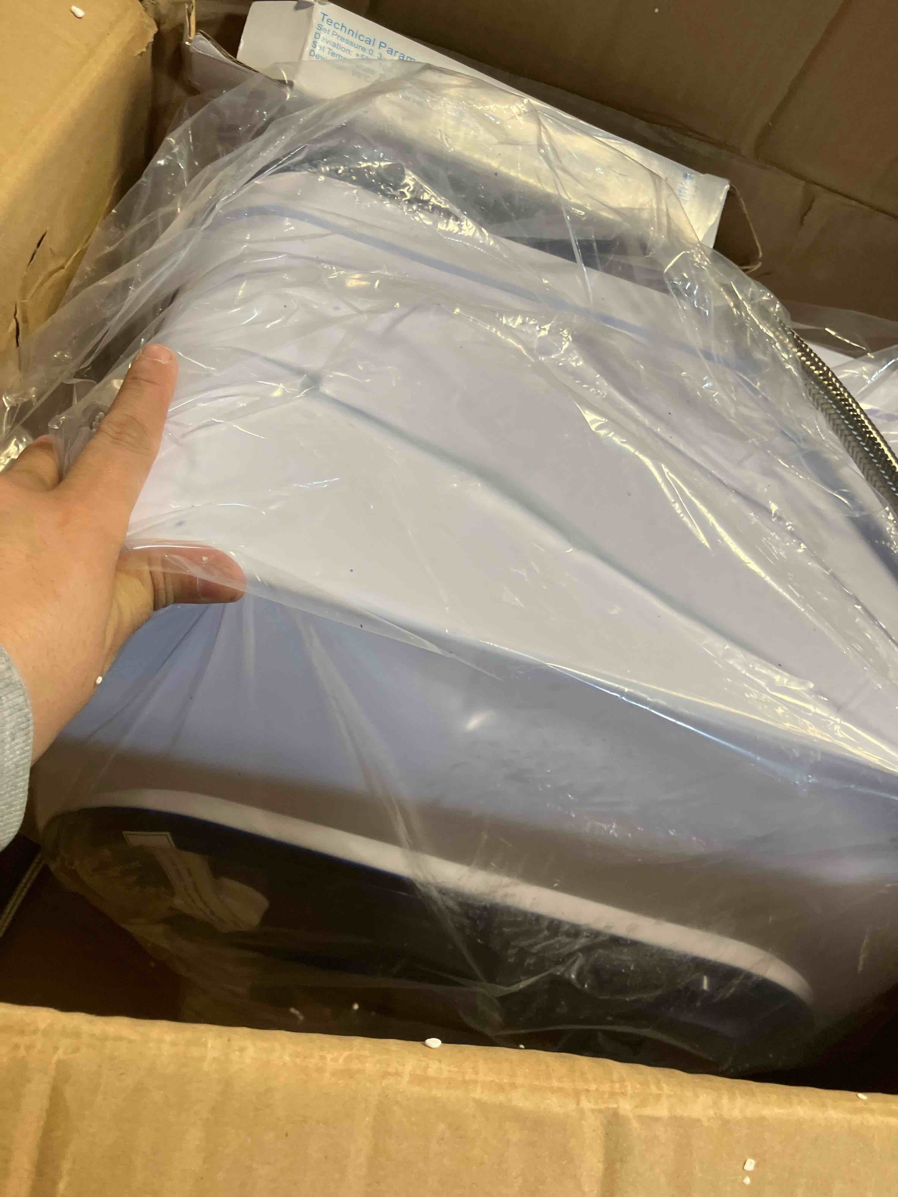 Condition photo showing Good Condition for Electric Tank Water Heater, 4-Gallon Under Sink Instant Hot Water Tank?Equipped with Digital Temperature Display for RV, Camper, Kitchen, Food Truck?Wall or Floor Mounted, Blue