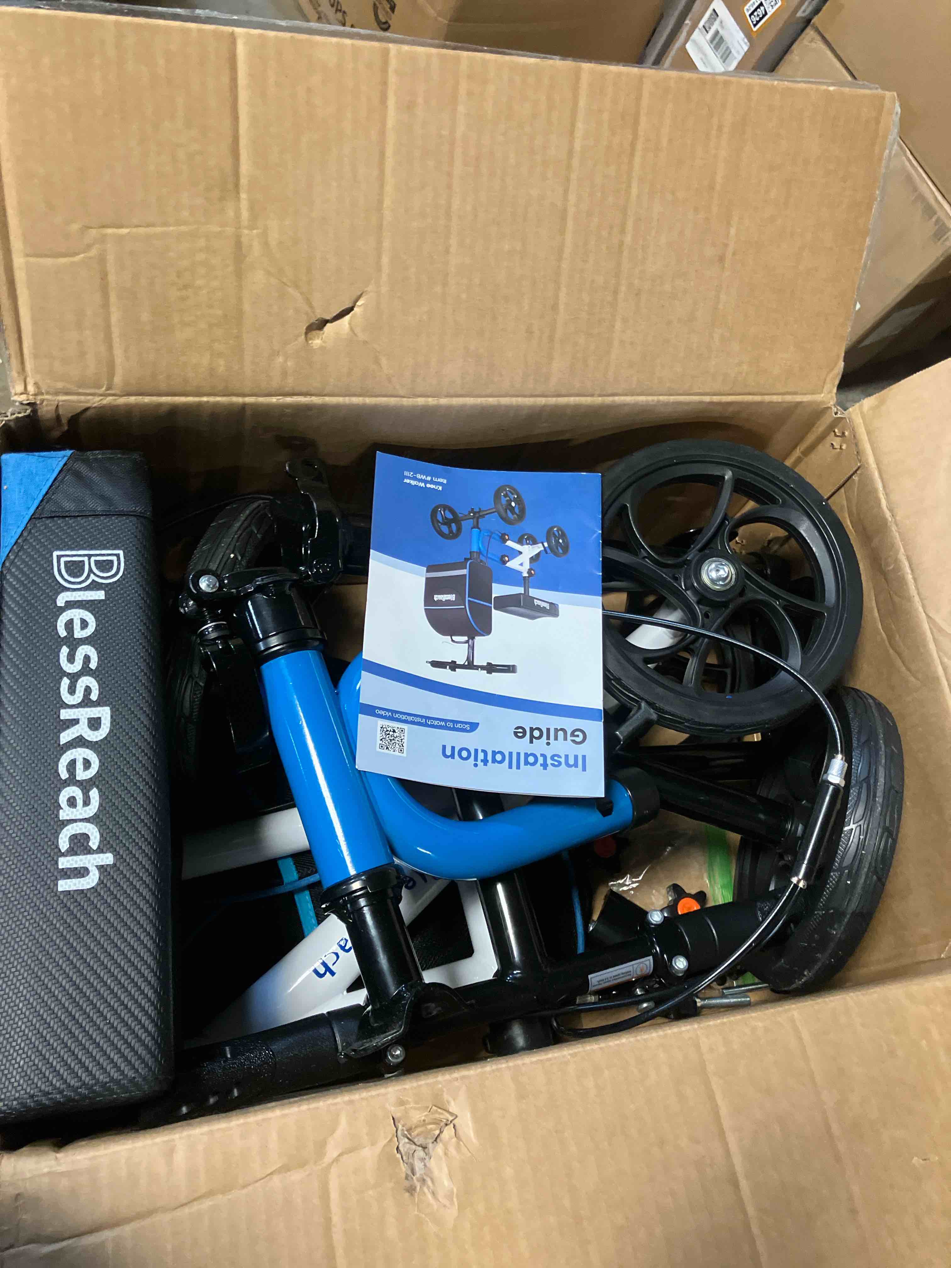 Condition photo showing Good Condition for Knee Scooter?Knee Scooter for Adults for Foot Surgery?Knee Walker for Foot Injuries Compact Crutch Alternative with Dual Braking System (Blue)