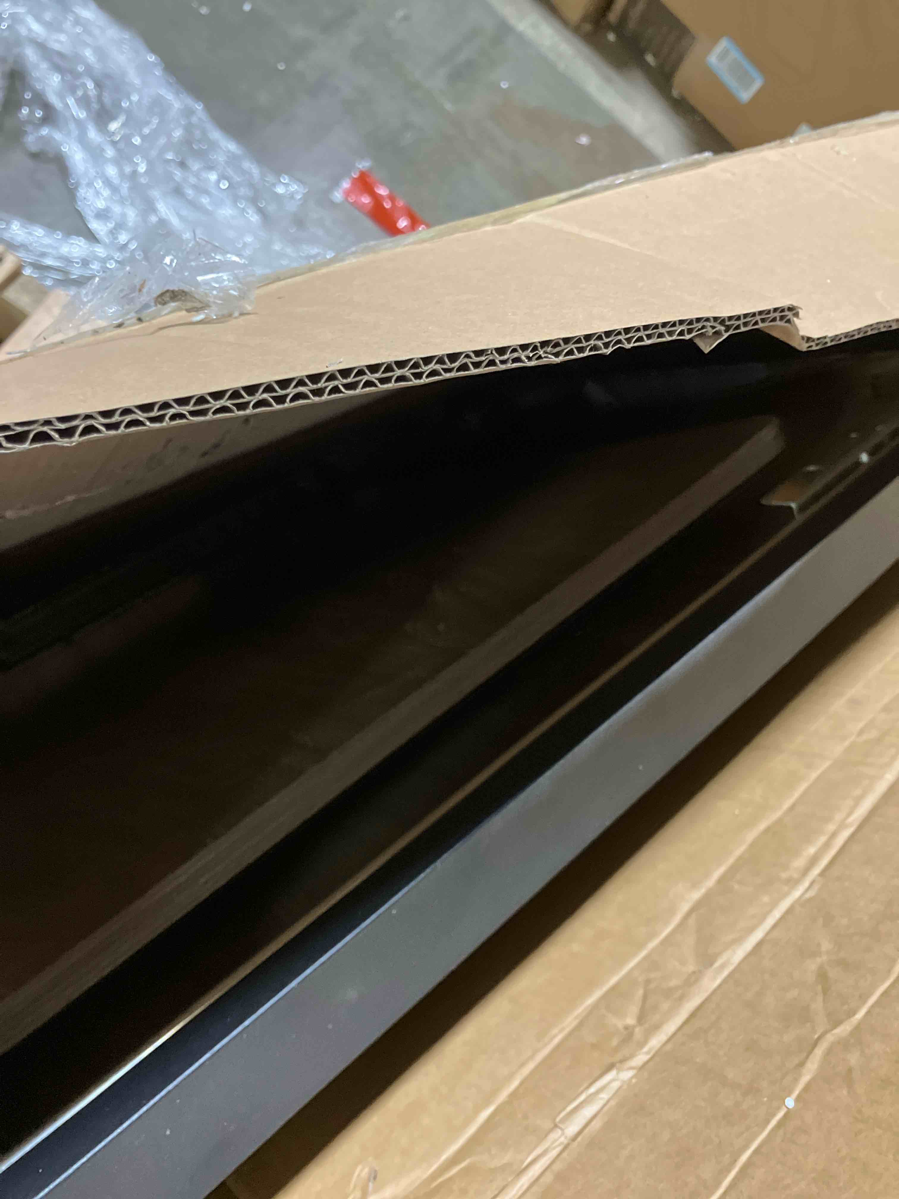 Condition photo showing Good Condition for Aveline Extendable Dining Table 47” to 63” Extendable Table with X-Brace Metal Legs