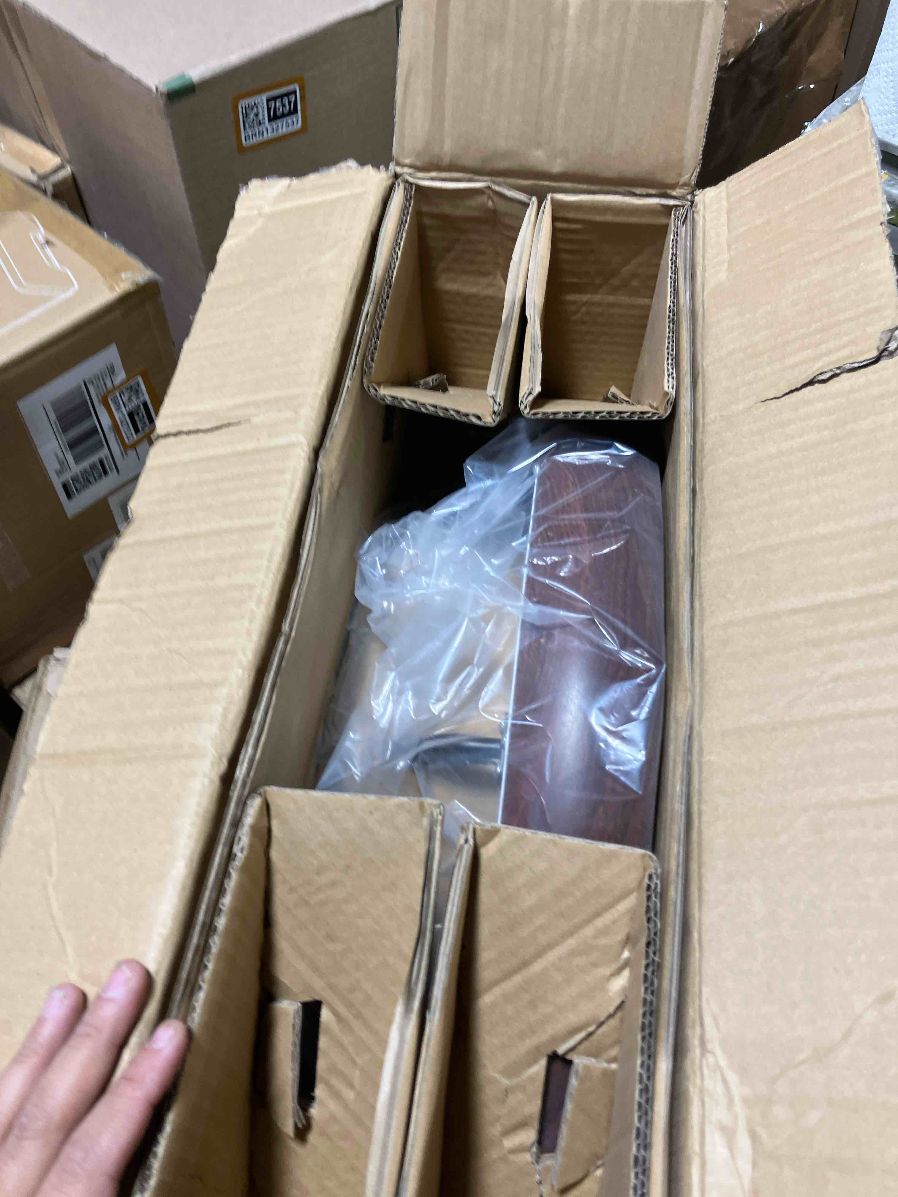 Condition photo showing New/Like New for 20 in Dimmable LED RGB Woodgrain Smart Ceiling Fan with Light 