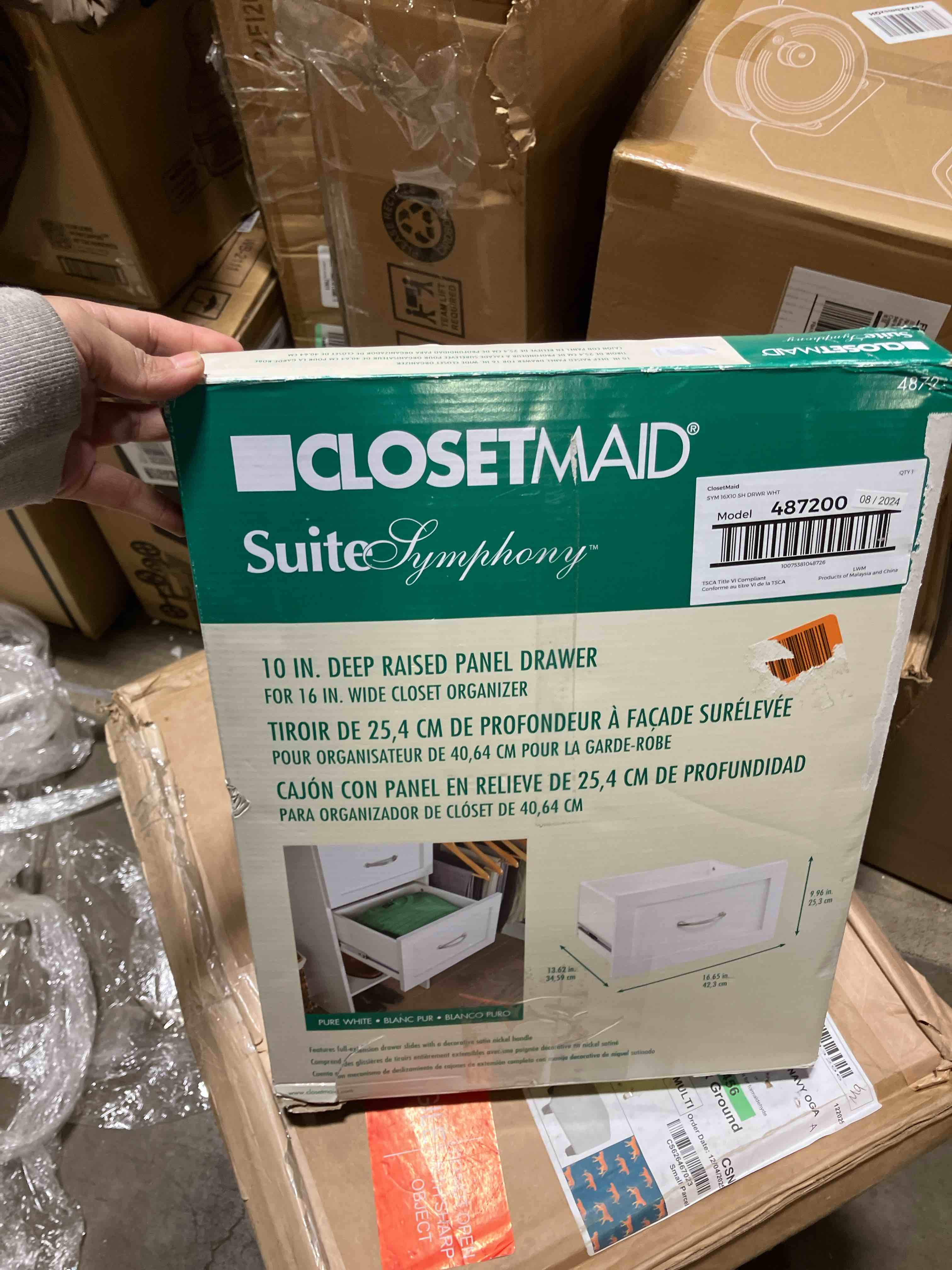 Condition photo showing New/Like New for ClosetMaid SuiteSymphony 16W x 10D in. Drawer