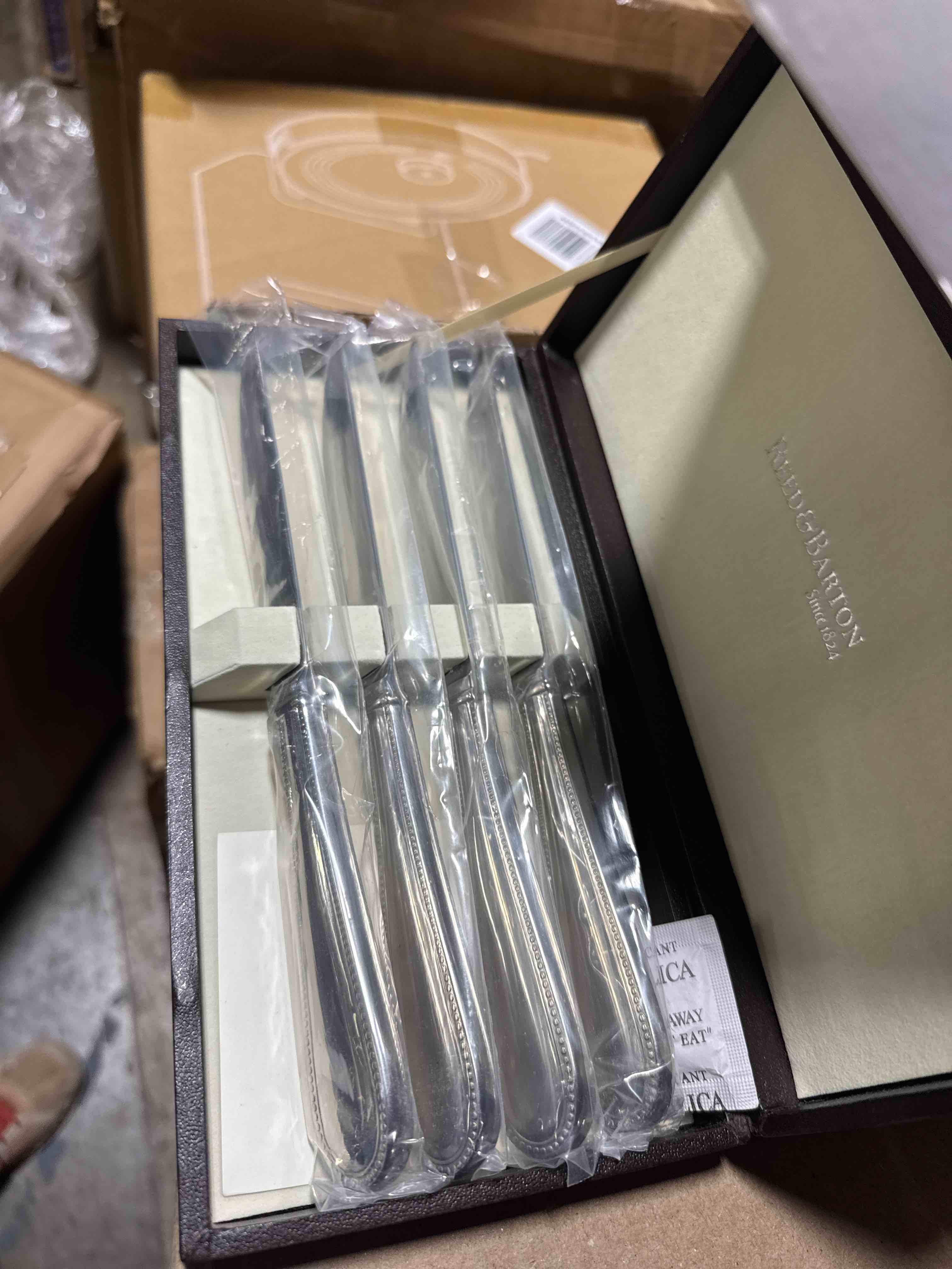 Condition photo showing New/Like New for Reed & Barton Lyndon 4 Piece Steak Knife Set