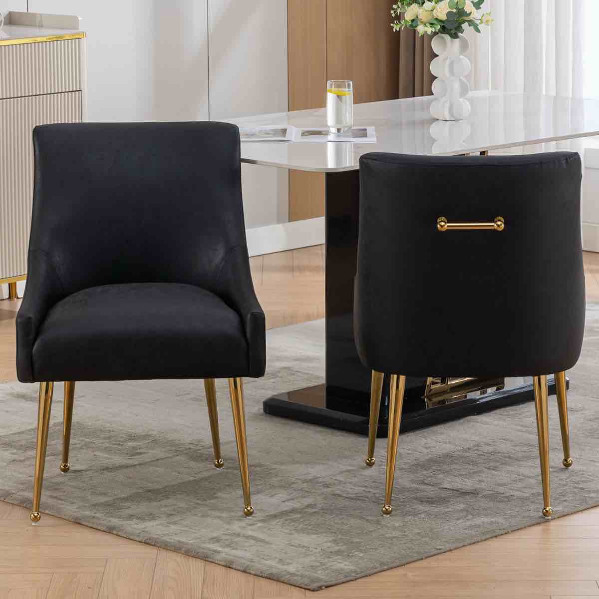 Condition photo showing New/Like New for Tymara 19.7'' H Faux Leather Upholstered Side Chair (Set of 2)