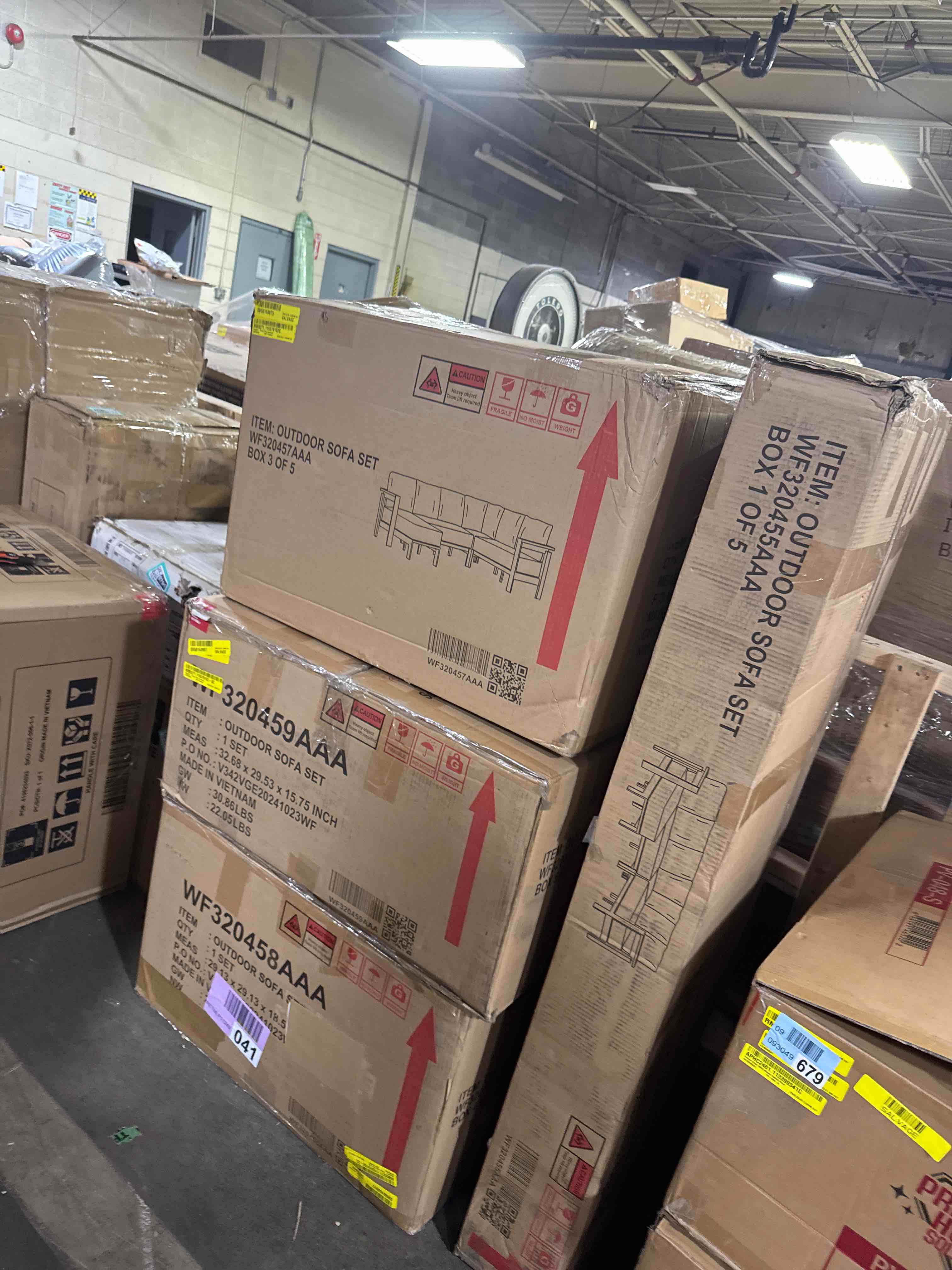 Condition photo showing Good Condition for Margolf 5- Person Patio Conversation Sets with Cushions ( 4 Boxes Total,  Missing BOX 2)