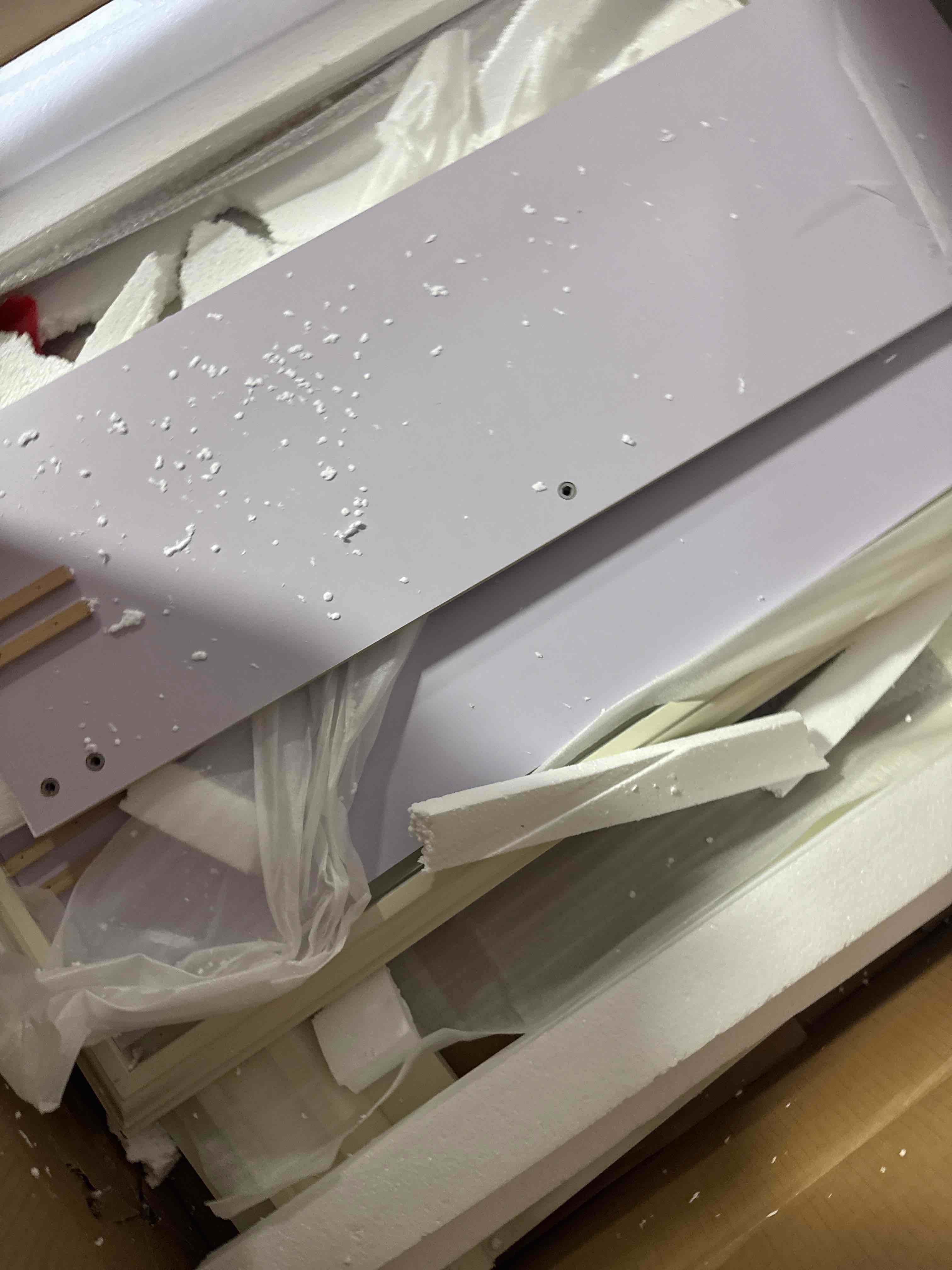 Condition photo showing As Is for 36 in. Freestanding Wooden Electric Fireplace in White