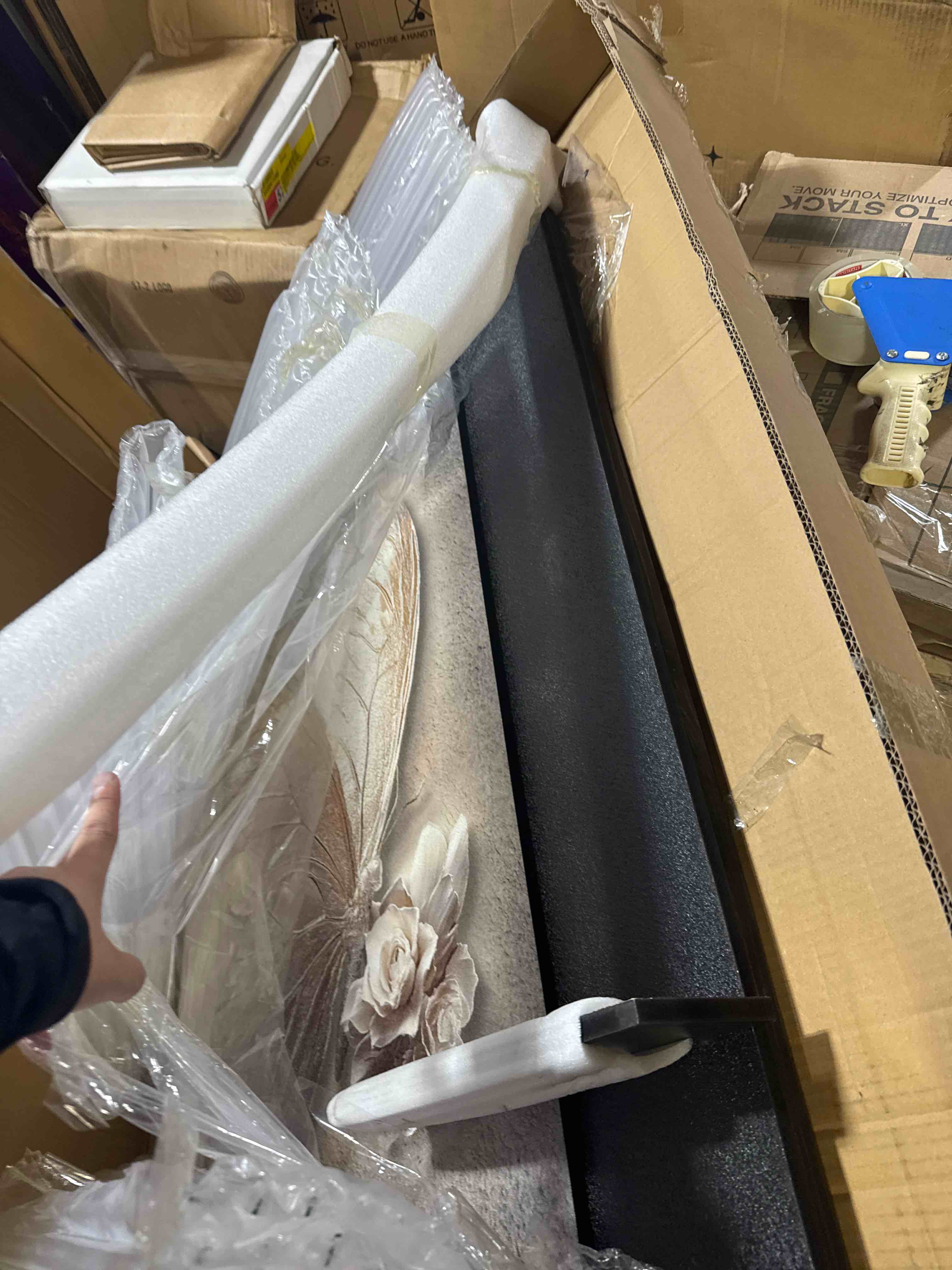 Condition photo showing New/Like New for Black, White Rectangle Sandstone Wall Art 