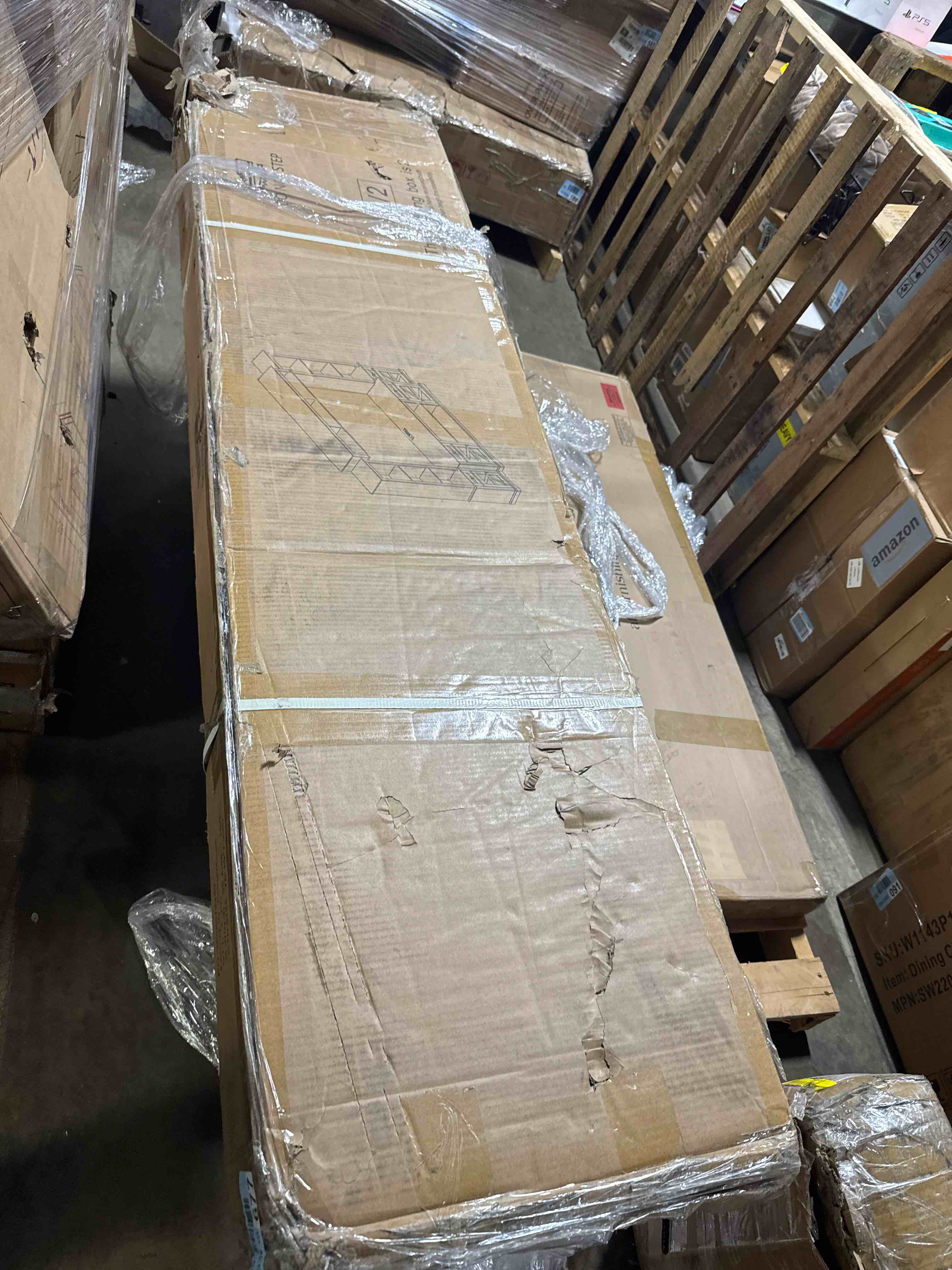 Condition photo showing Good Condition for 98.7" Farmhouse Wall Unit Entertainment Center with Barn Doors, TV Stand with Storage for TVs up to 75" ( Incomplete Box 2 of 2 ONLY)