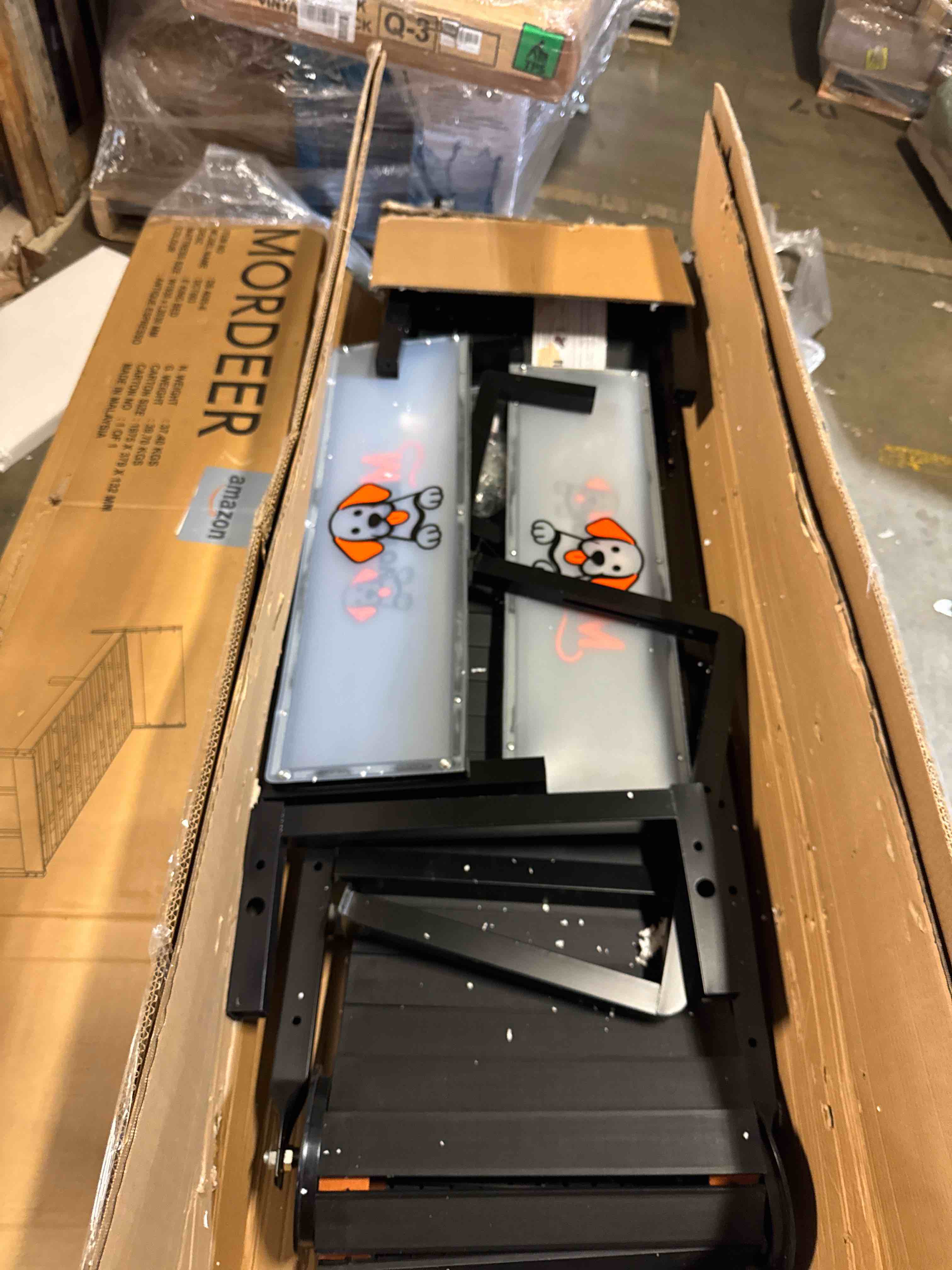 Condition photo showing Good Condition for Dog Treadmill with Speedometer & 18" Paw-Safe PE Slatmill - Adjustable Resistance, Disc Brake & 500LBS Capacity for Large/Medium/Small Dogs, Indoor Outdoor Use (Dent shown in pictures on wheel for tread)
