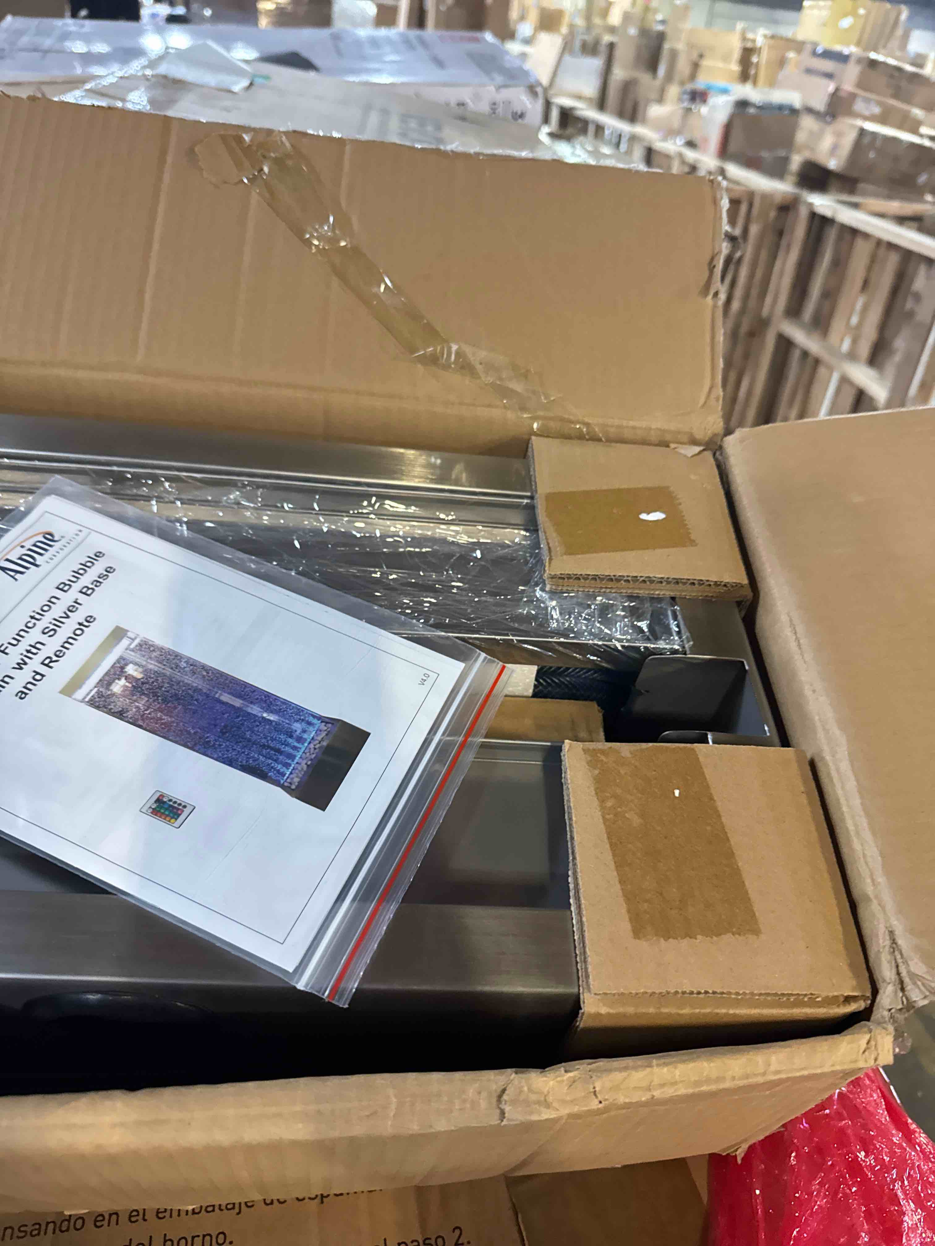 Condition photo showing Good Condition for alpine corporation 72 h indoor acrylic bubble wall corded electric fountain ( box 2 of 2 only, contains the base)