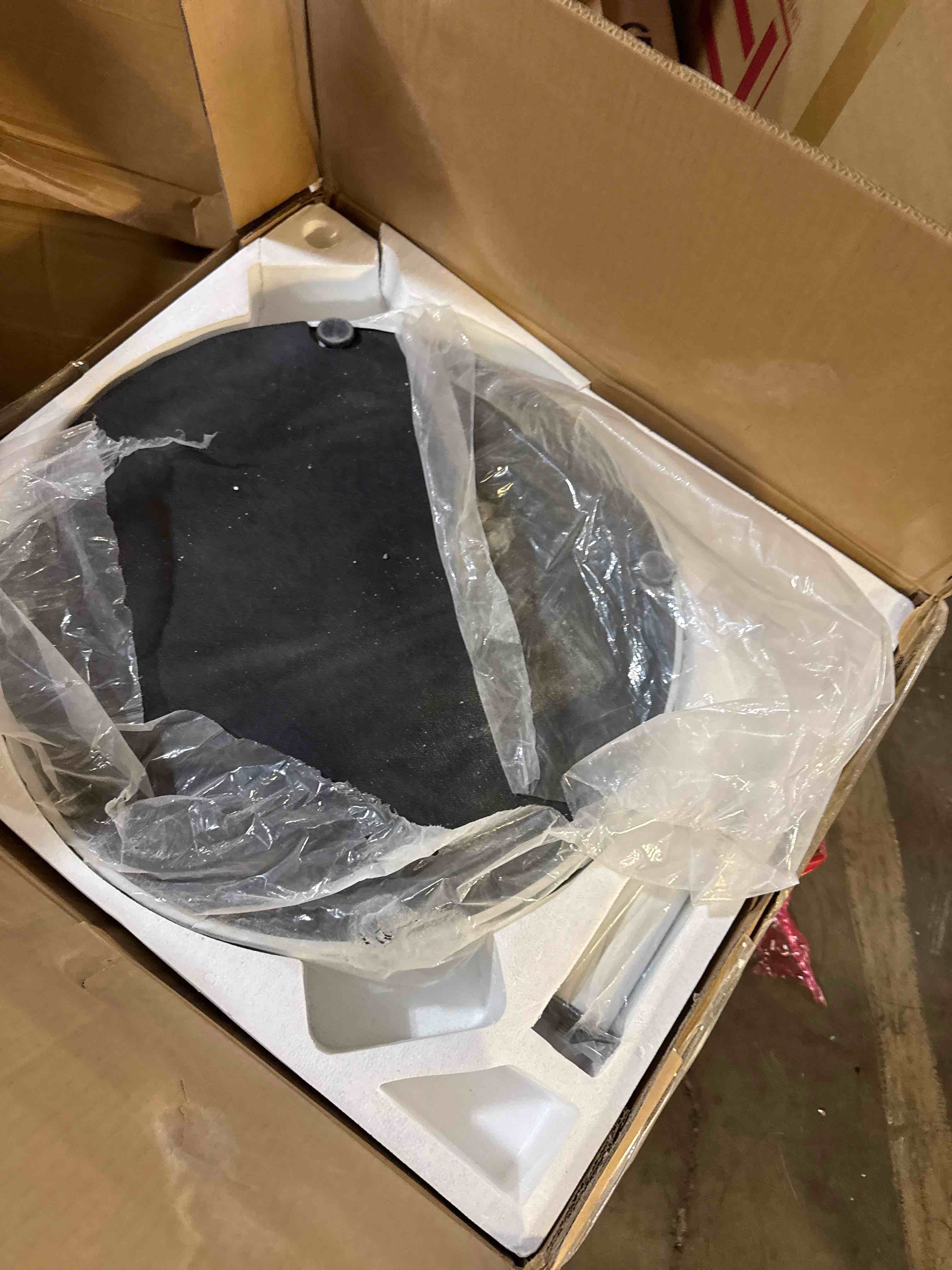 Condition photo showing New/Like New for california umbrella 50 lbs. round concrete weighted powdercoated steel umbrella base, white frame
