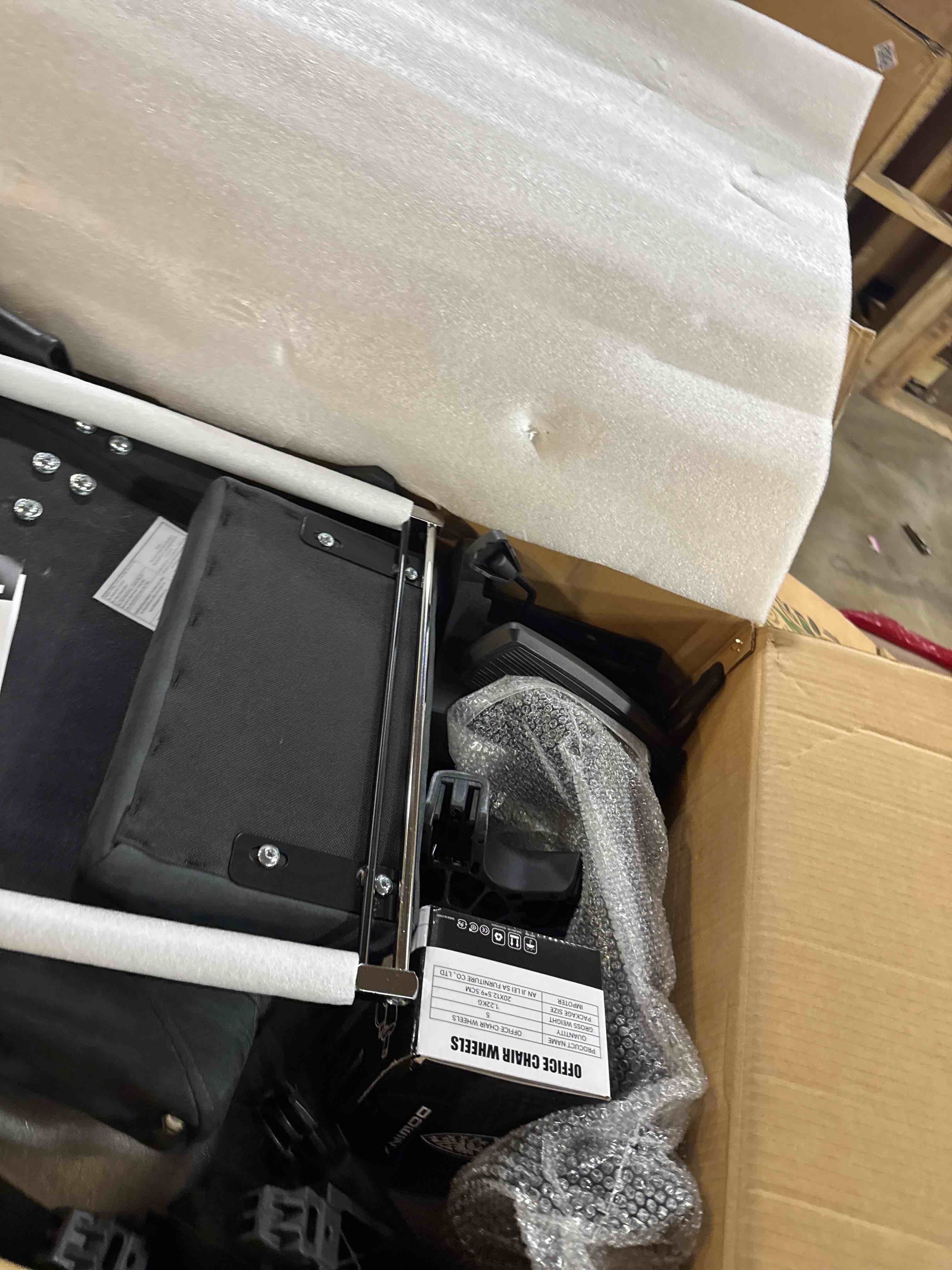 Condition photo showing Good Condition for dowinx big and tall gaming chair, suede fabric game chair with pocket spring cushion, high back gamer chair ergonomic with footrest for adults office, 440lbs, black