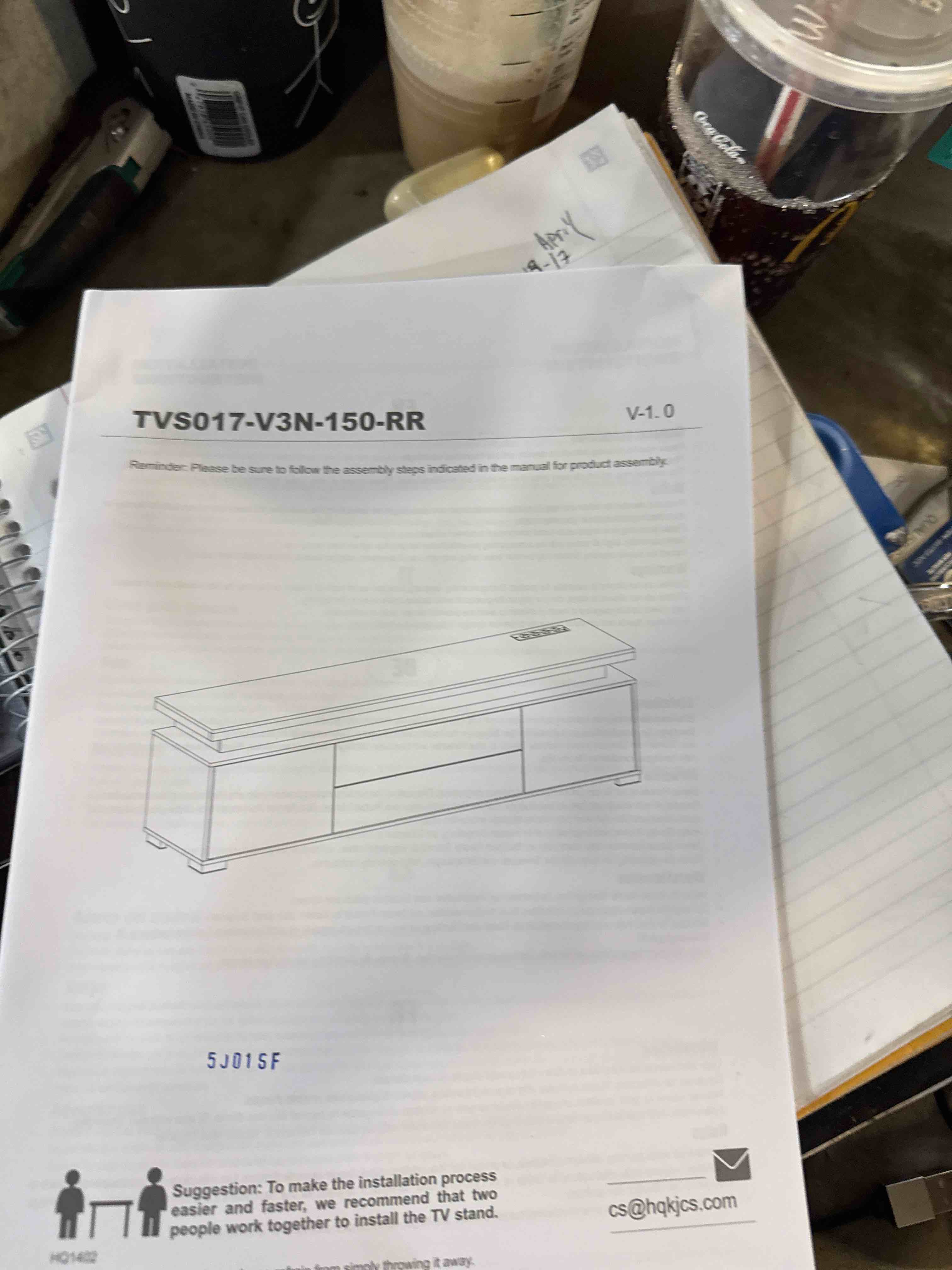 Condition photo showing New/Like New for rolanstar tv stand with power outlet & led lights, modern entertainment center for 32/43/50/55/65 inchs tvs, tv table, universal gaming led tv media stand with large storage cabinet, black