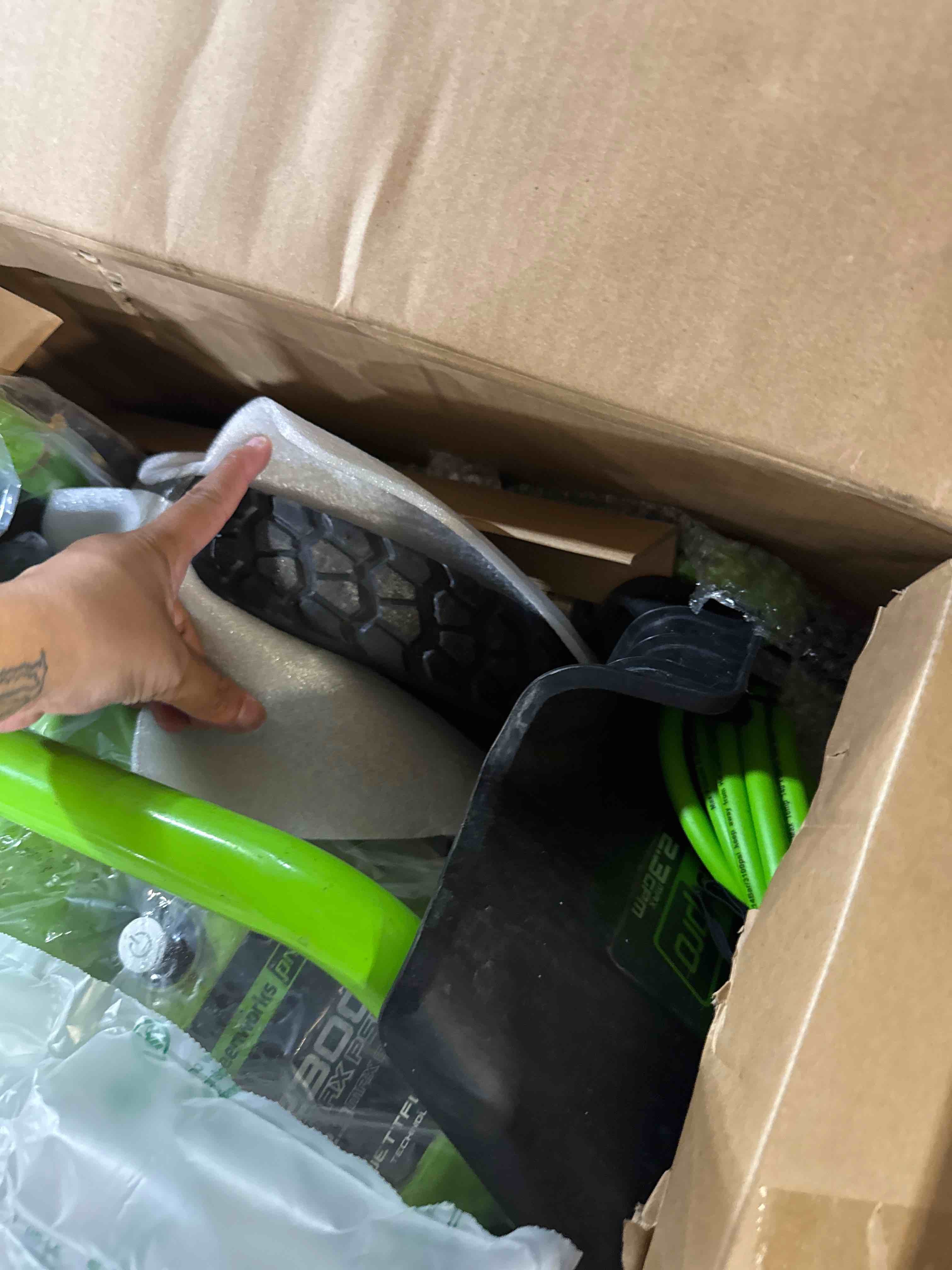 Condition photo showing Good Condition for greenworks pro brushless 2300 psi (sgs certified) 2.3 gpm max / 1.2 gpm electric pressure washer (foldable handles, rugged steel frame, 25 ft hose, 35 ft gfci power cord) ( slightly used)