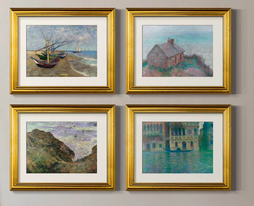 Vintage Landscape III -4 piece Set of Framed Print ( 24" x 18") ( MISSING ONE FRAME)