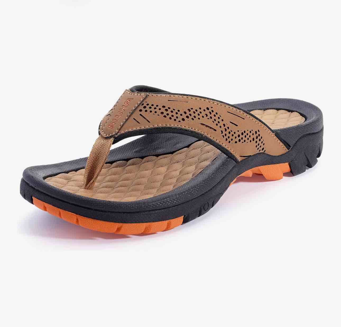 WHITIN Men's Flip Flops | Outdoor Thong Sandals | Arch Support | Slip Resistant