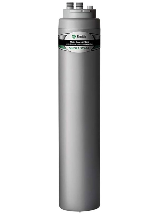 AO Smith Basic Main Faucet Under Sink Replacement Filter For AO-MF System - Carbon Block Filter Reduces Up To 99% Of 9 Harmful Contaminants - AO-MF-R