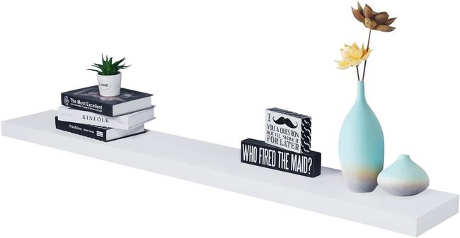 WELLAND Mission Floating Shelf, 59 7/8" x 9 1/4" x 2", White