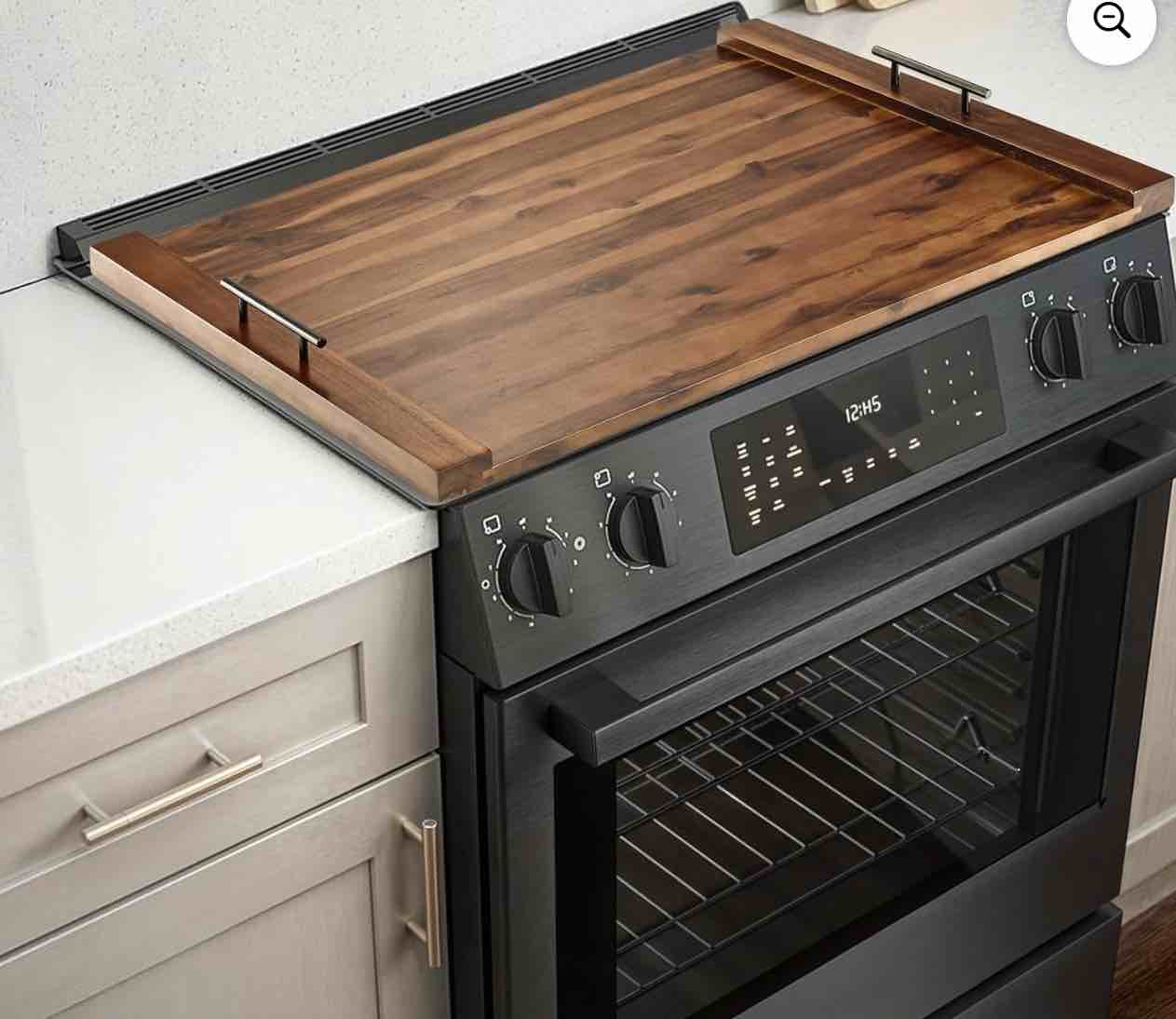 Acacia Stove Top Covers for Electric Stove - Wooden Noodle Board for Gas Stovetop - Stove Top Covers for Gas Burners - Wooden Kitchen Sink Cover for Counter Space & Decorative Tray (Walnut)