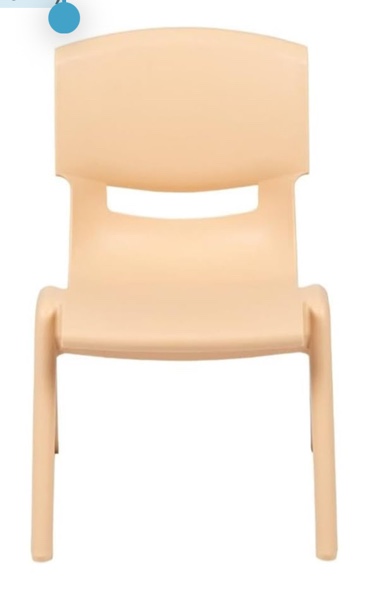 BOWERY HILL 12" Plastic Stackable Preschool Chair in Natural (Set of 6)