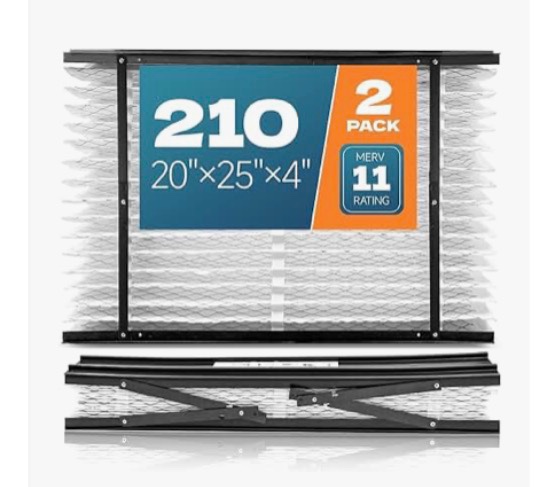 2-Pack 210 Replacement Filter Compatible with AprilAire Whole House Air Purifiers MERV 11 Air Purifiers, Models 1210, 1620, 2210, 2216, 3210, 4200, Size: 20x25x4